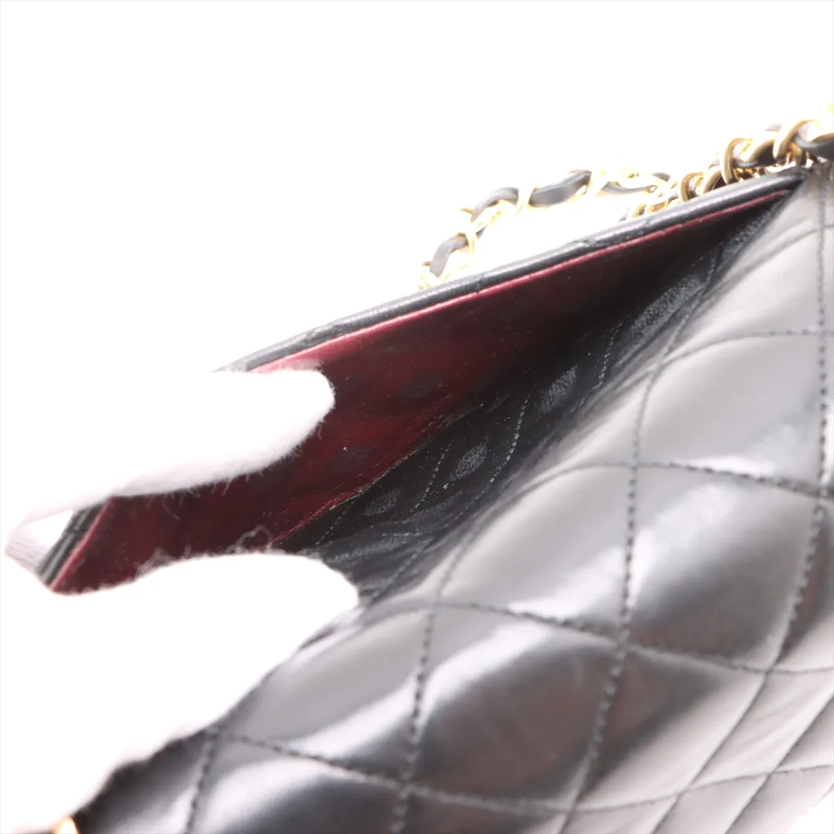 Matelasse 23 Small Lambskin Double Flap Double Chain Bag Black Gold Hardware 1501226 No. 1 A01113 — view 11