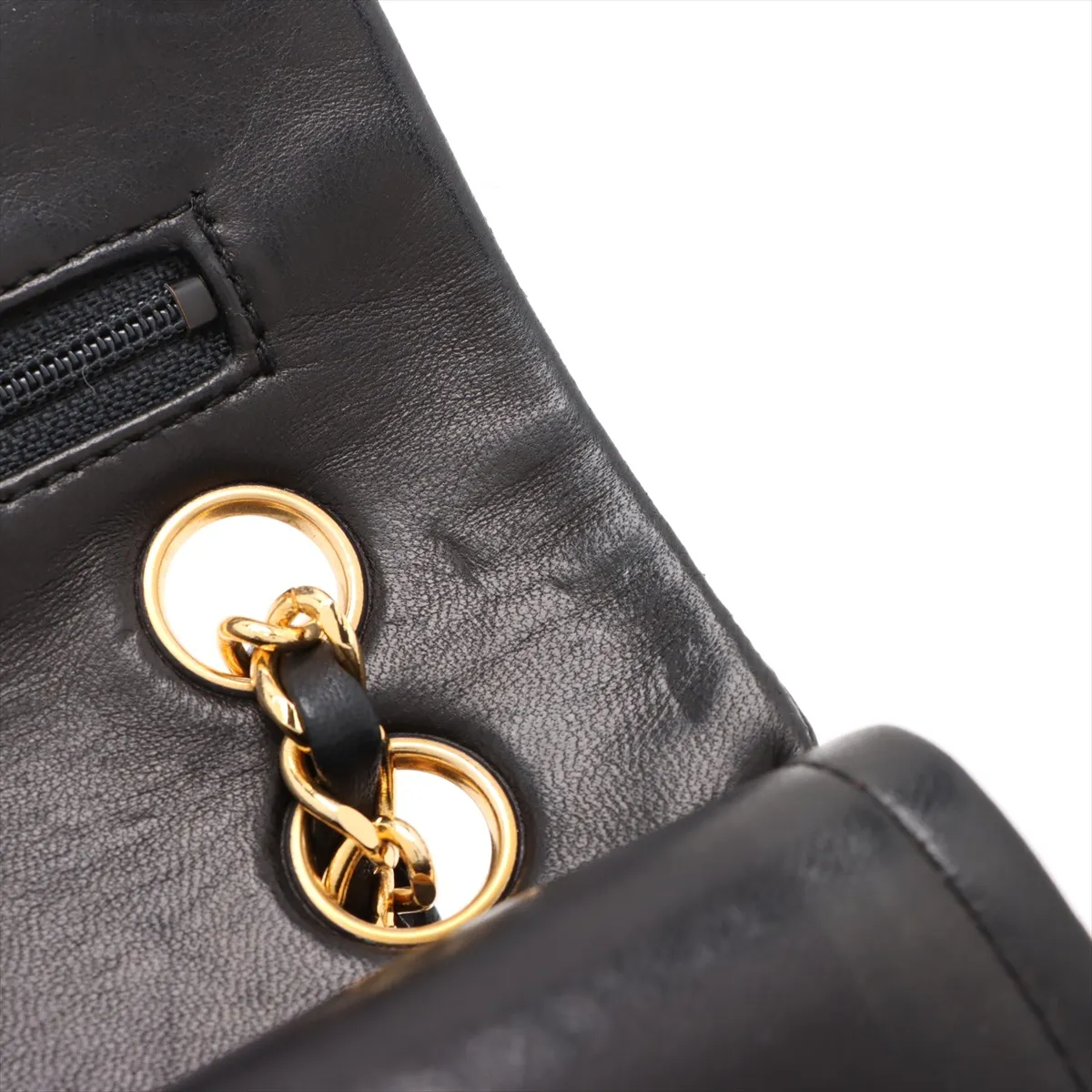 Matelasse 23 Small Lambskin Double Flap Double Chain Bag Black Gold Hardware 1501226 No. 1 A01113 — view 13