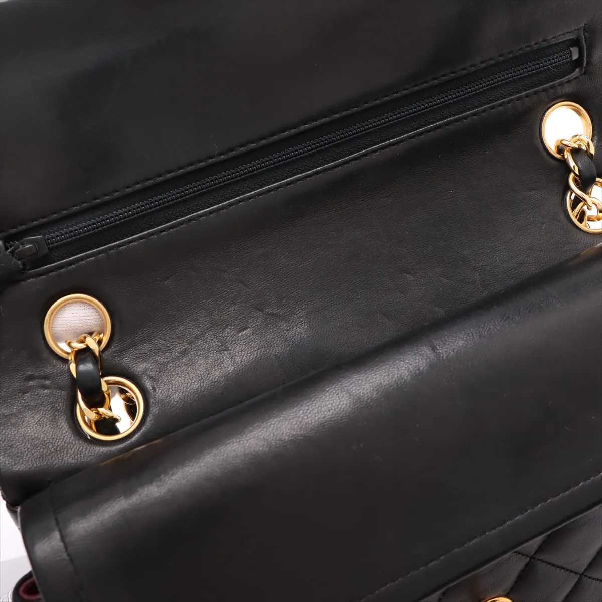 Matelasse 23 Small Lambskin Double Flap Double Chain Bag Black Gold Hardware 1501226 No. 1 A01113 — view 14