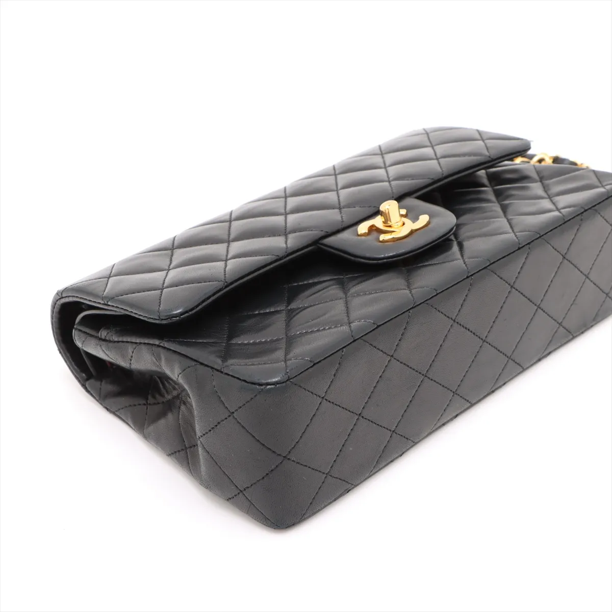 Matelasse 23 Small Lambskin Double Flap Double Chain Bag Black Gold Hardware 1501226 No. 1 A01113 — view 4