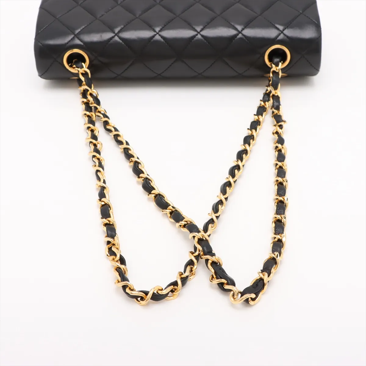 Matelasse 23 Small Lambskin Double Flap Double Chain Bag Black Gold Hardware 1501226 No. 1 A01113 — view 5