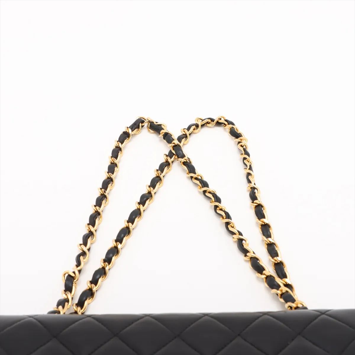 Matelasse 23 Small Lambskin Double Flap Double Chain Bag Black Gold Hardware 1501226 No. 1 A01113 — view 6