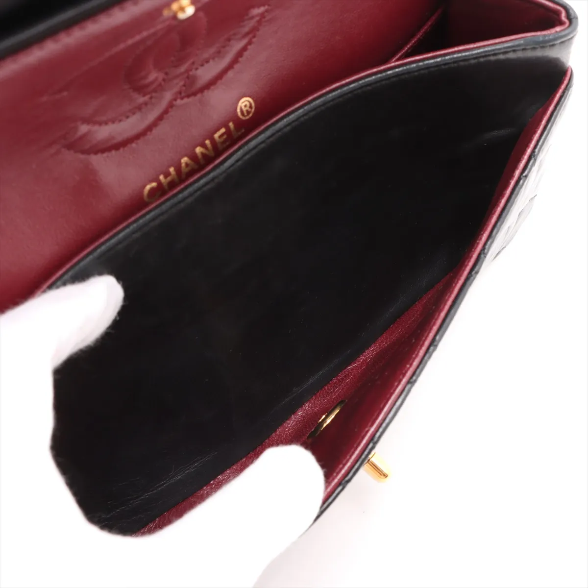 Matelasse 23 Small Lambskin Double Flap Double Chain Bag Black Gold Hardware 1501226 No. 1 A01113 — view 8