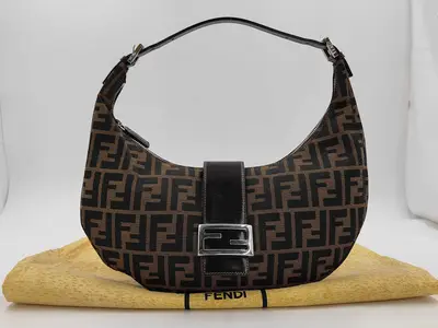 Croissant Half Moon Zucca Canvas Shoulder Bag