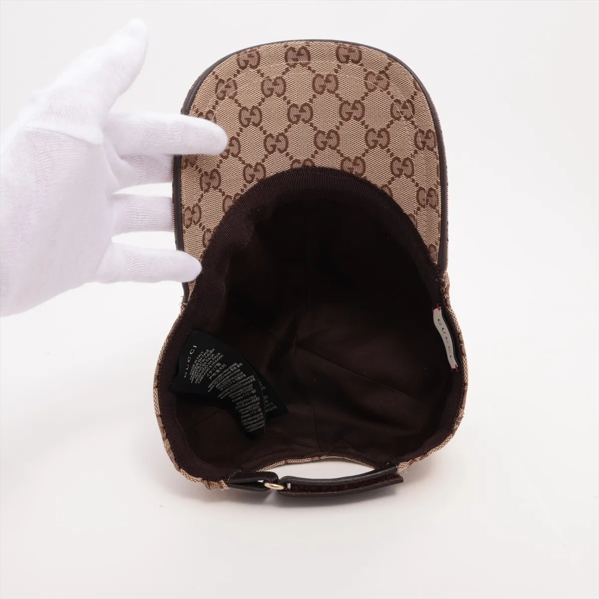 200035 GG Canvas Cap M Polyester x Cotton x Nylon Beige Threads Fuzzing Losing its shape Teasing — view 4