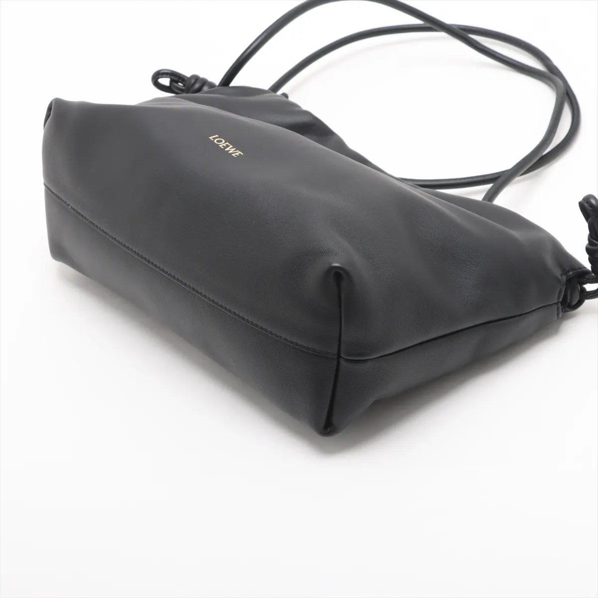 Flamenco Purse Medium Leather 2WAY Shoulder Bag Black — view 3