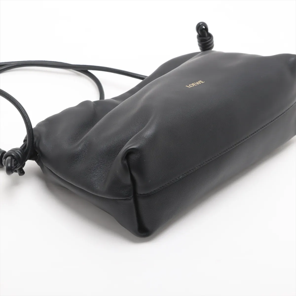 Flamenco Purse Medium Leather 2WAY Shoulder Bag Black — view 4