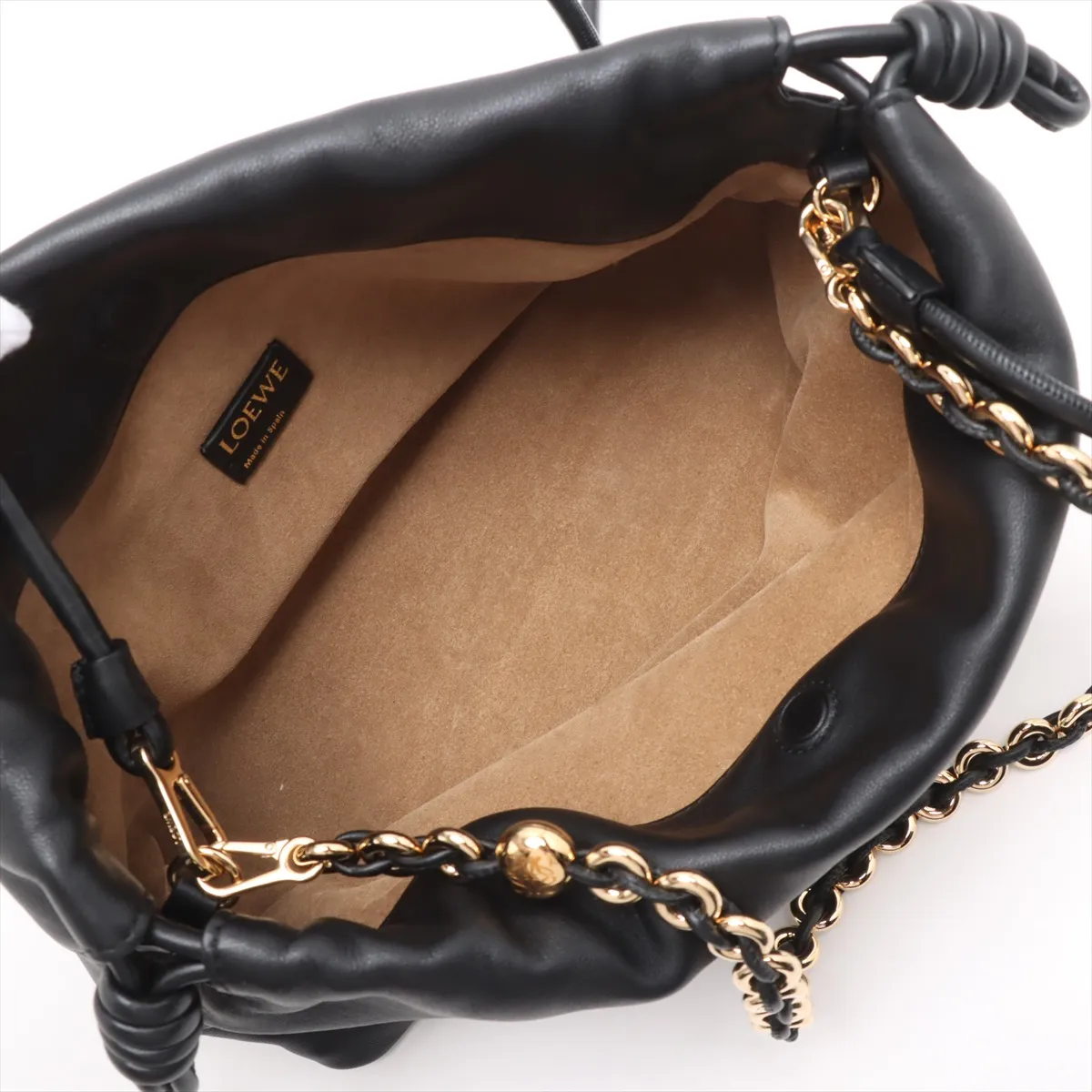 Flamenco Purse Medium Leather 2WAY Shoulder Bag Black — view 5