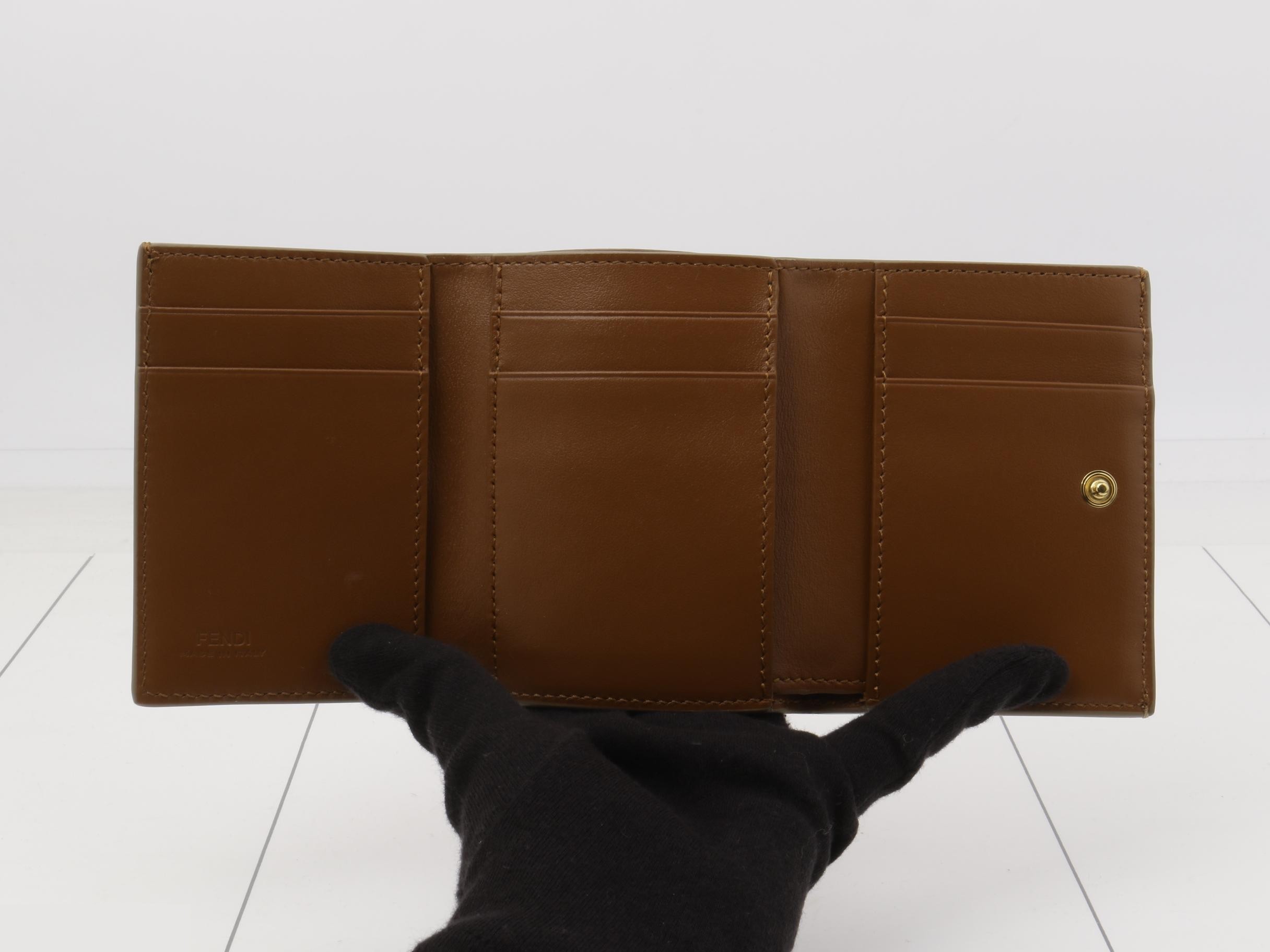 FF Diamond Micro Tri-fold Wallet Mini Brown — view 4