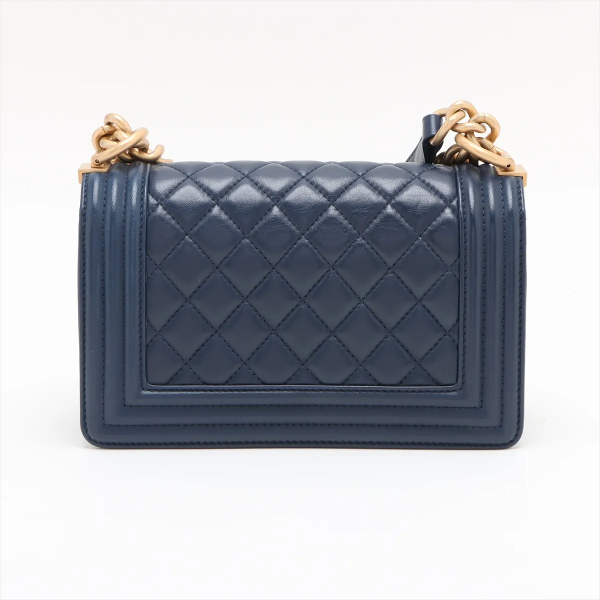 Boy Chanel 20 Small Lambskin Chain Shoulder Bag Blue Gold Hardware 24753073 24th Series A67085 — view 2