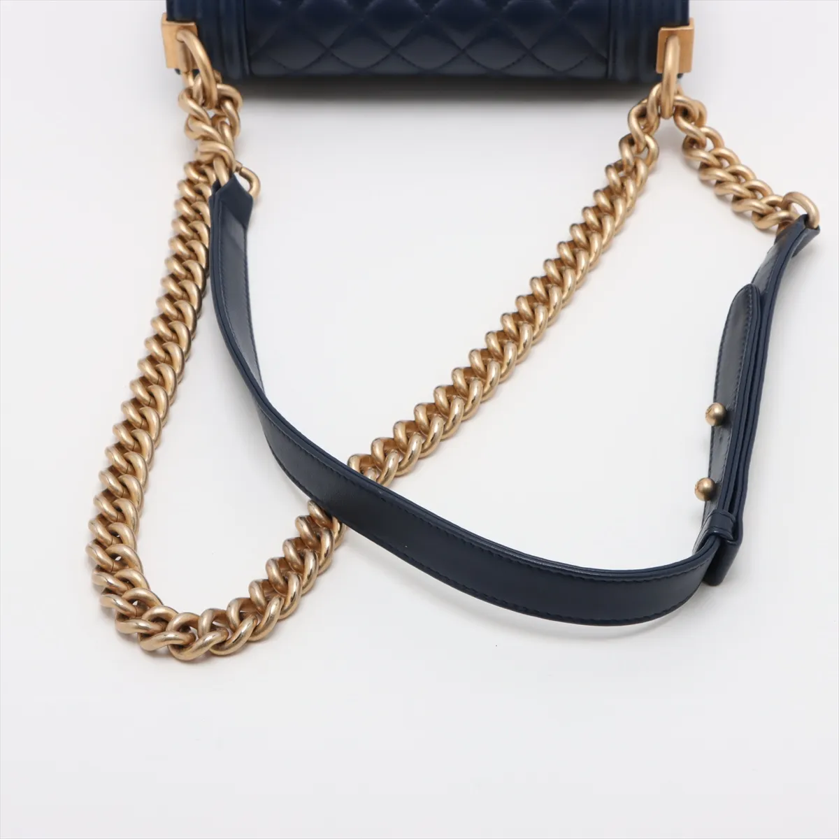 Boy Chanel 20 Small Lambskin Chain Shoulder Bag Blue Gold Hardware 24753073 24th Series A67085 — view 5