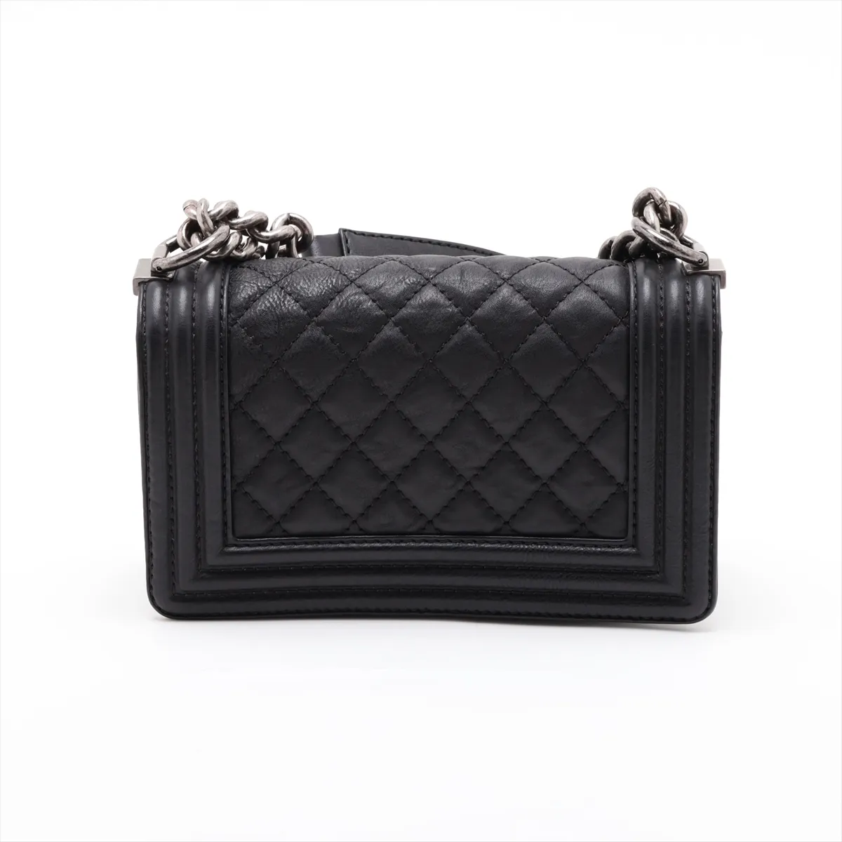 Boy Chanel 20 Small Leather Chain Shoulder Bag, Black with Gunmetal Hardware, 19690541, Serial Number 19-series, A67085 — view 2