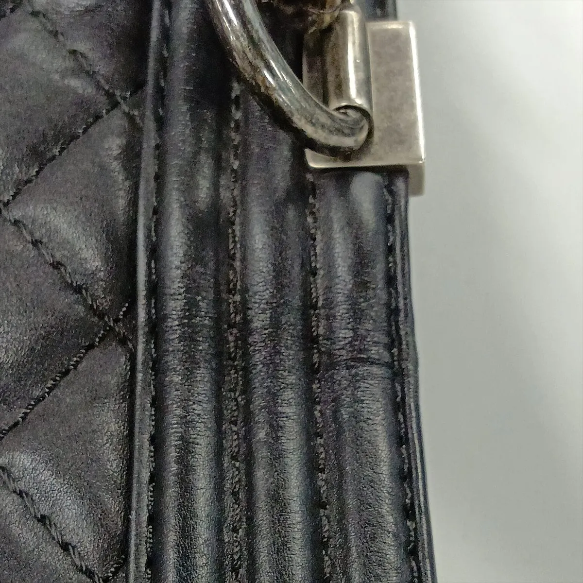 Boy Chanel 20 Small Leather Chain Shoulder Bag, Black with Gunmetal Hardware, 19690541, Serial Number 19-series, A67085 — view 13