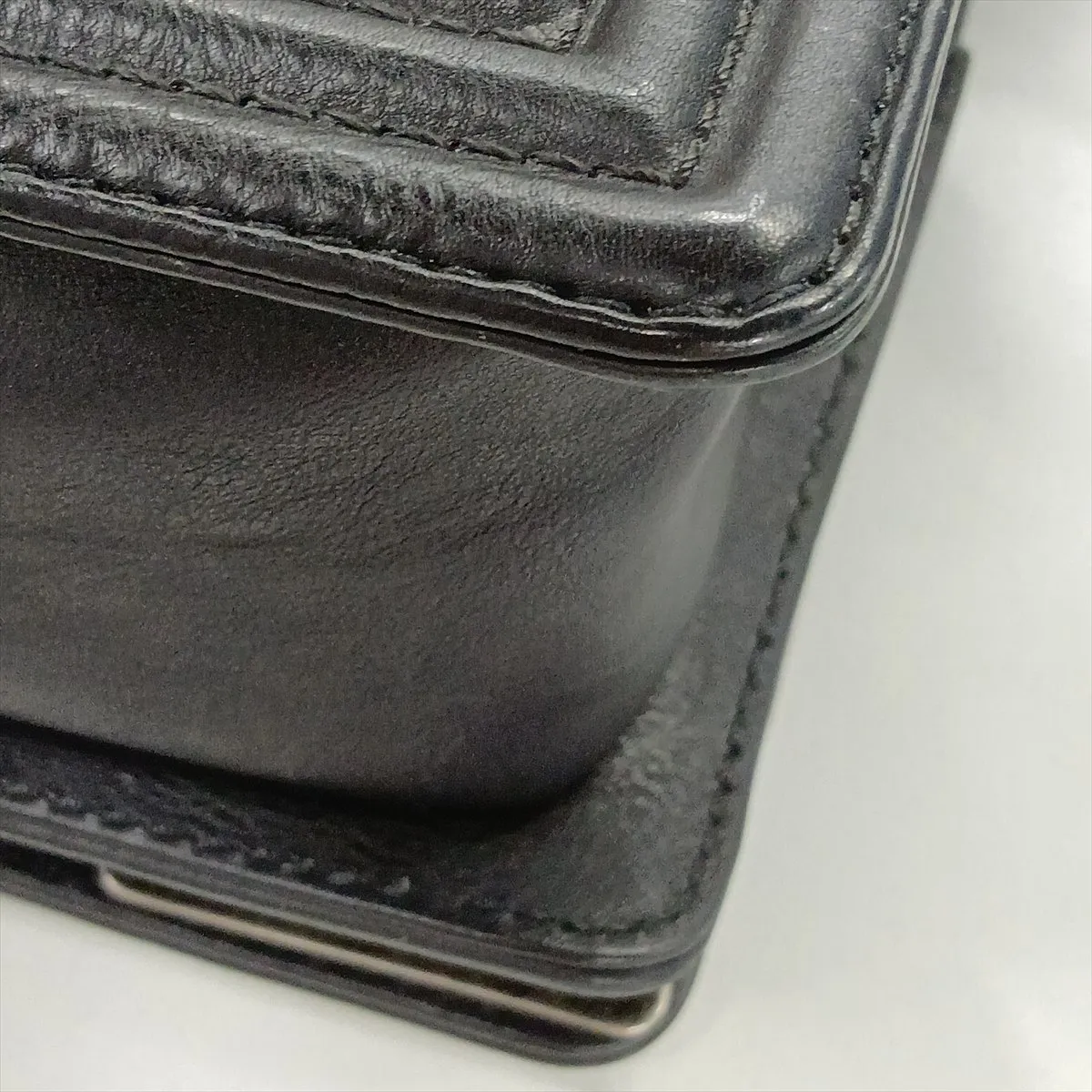 Boy Chanel 20 Small Leather Chain Shoulder Bag, Black with Gunmetal Hardware, 19690541, Serial Number 19-series, A67085 — view 14