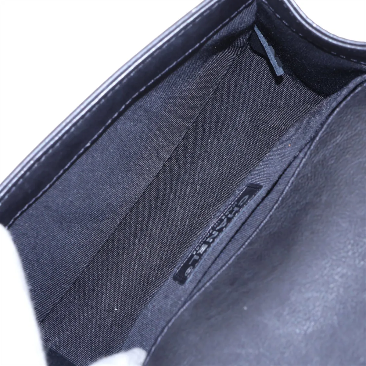 Boy Chanel 20 Small Leather Chain Shoulder Bag, Black with Gunmetal Hardware, 19690541, Serial Number 19-series, A67085 — view 6