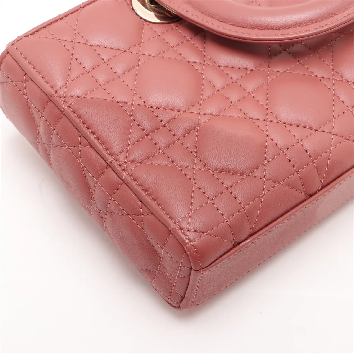 Cannage Lady Dee Joy Leather 2WAY Handbag Pink — view 13