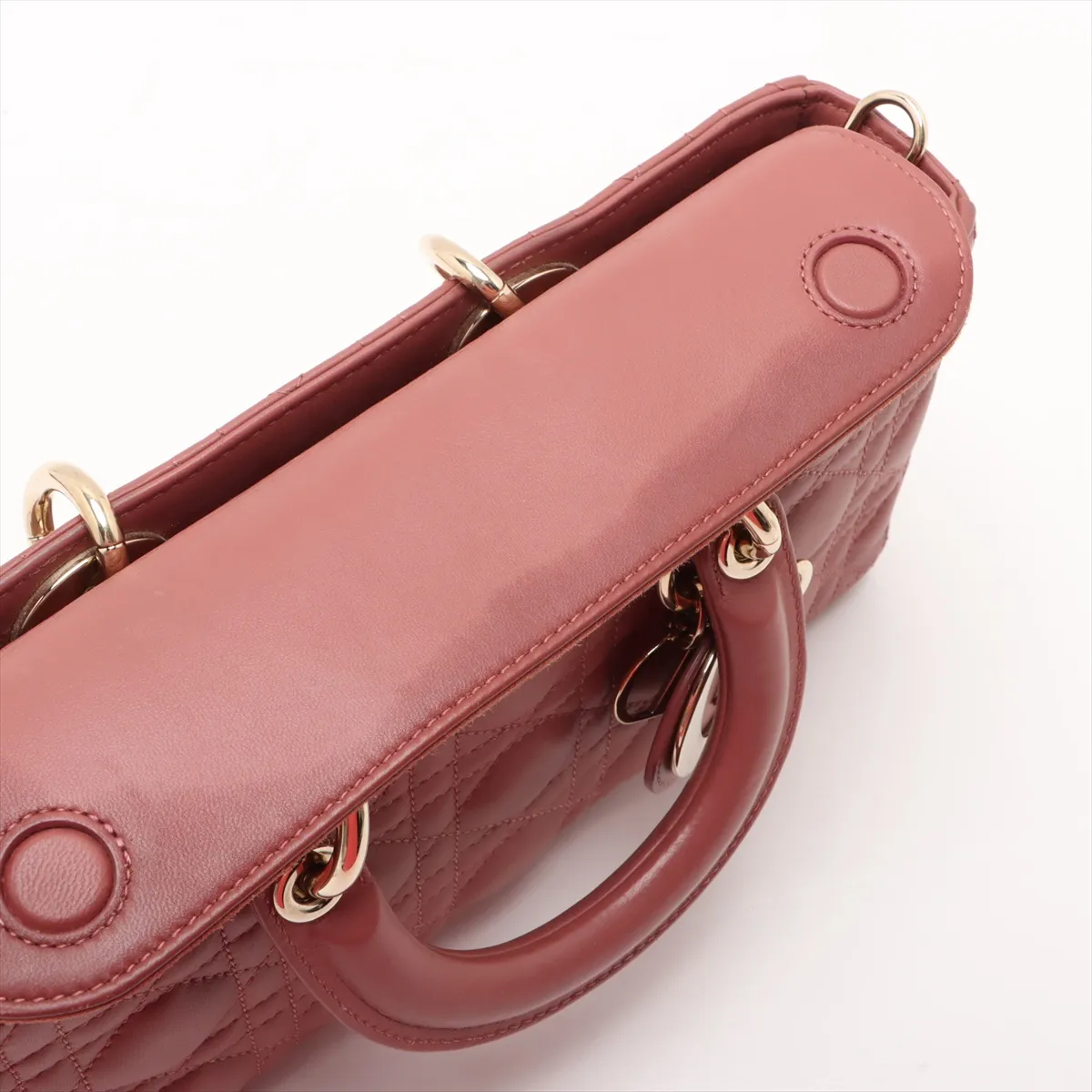 Cannage Lady Dee Joy Leather 2WAY Handbag Pink — view 14