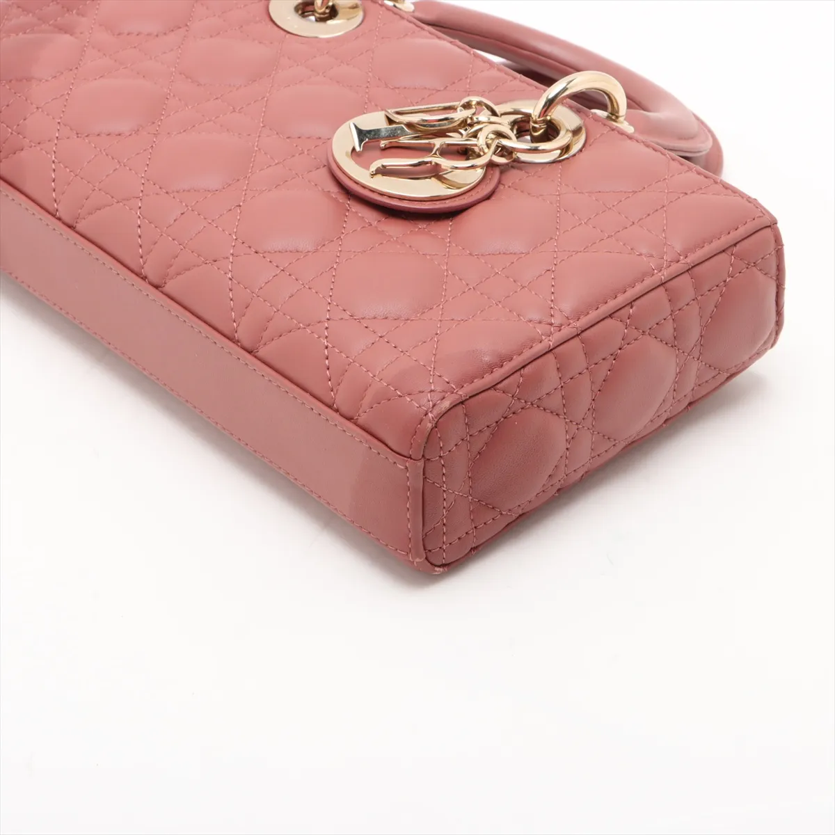 Cannage Lady Dee Joy Leather 2WAY Handbag Pink — view 3