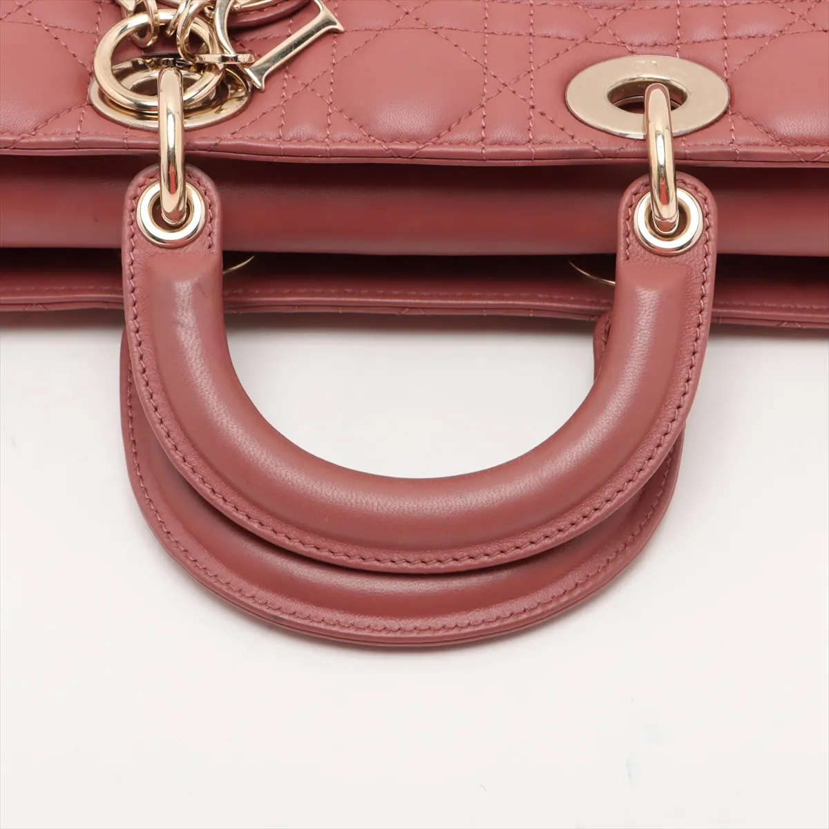Cannage Lady Dee Joy Leather 2WAY Handbag Pink — view 5