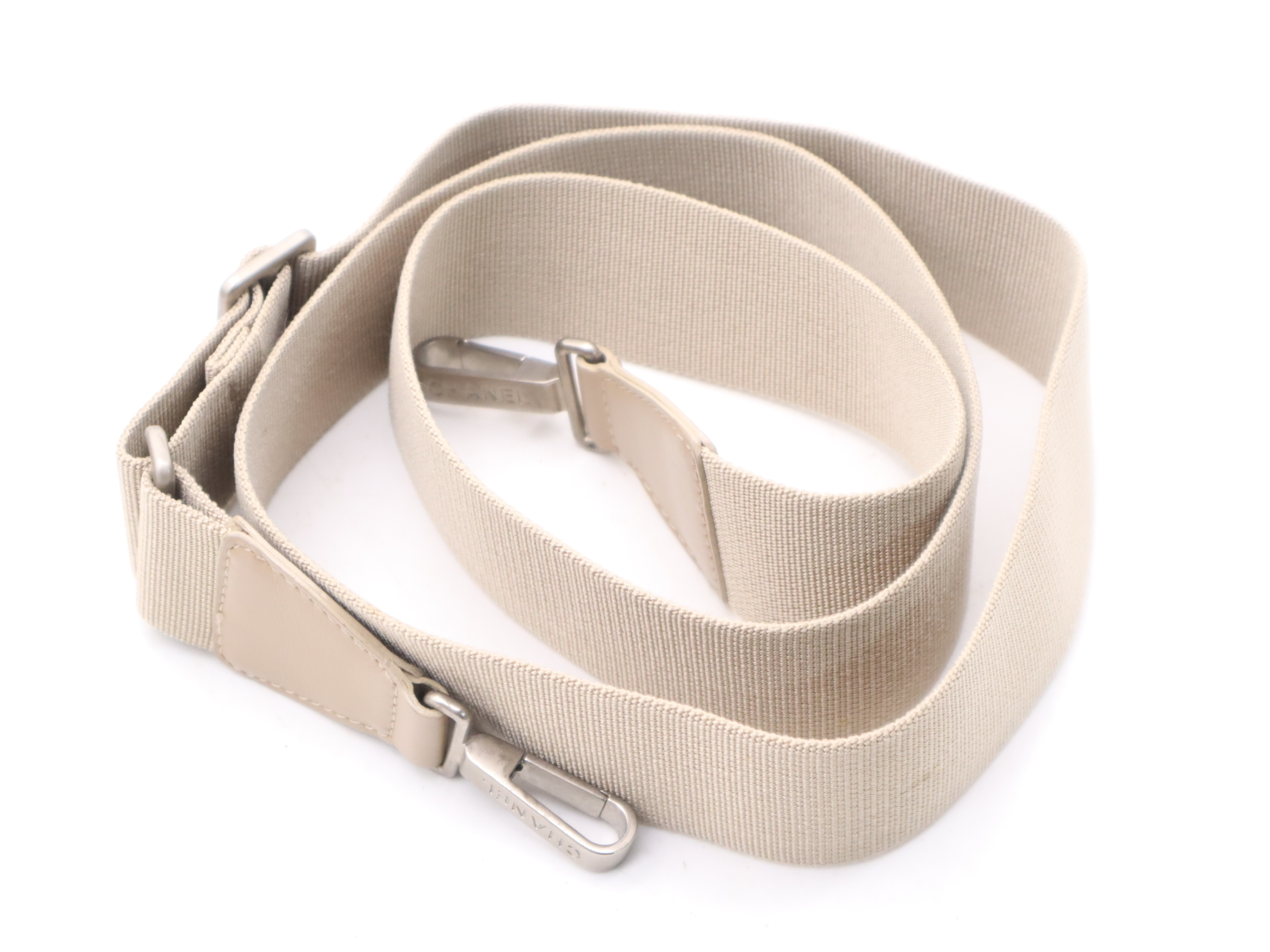 Nylon x Leather New Travel 2-Way Handbag, Beige, Silver Hardware, Shoulder Strap & Seal Included. — view 14
