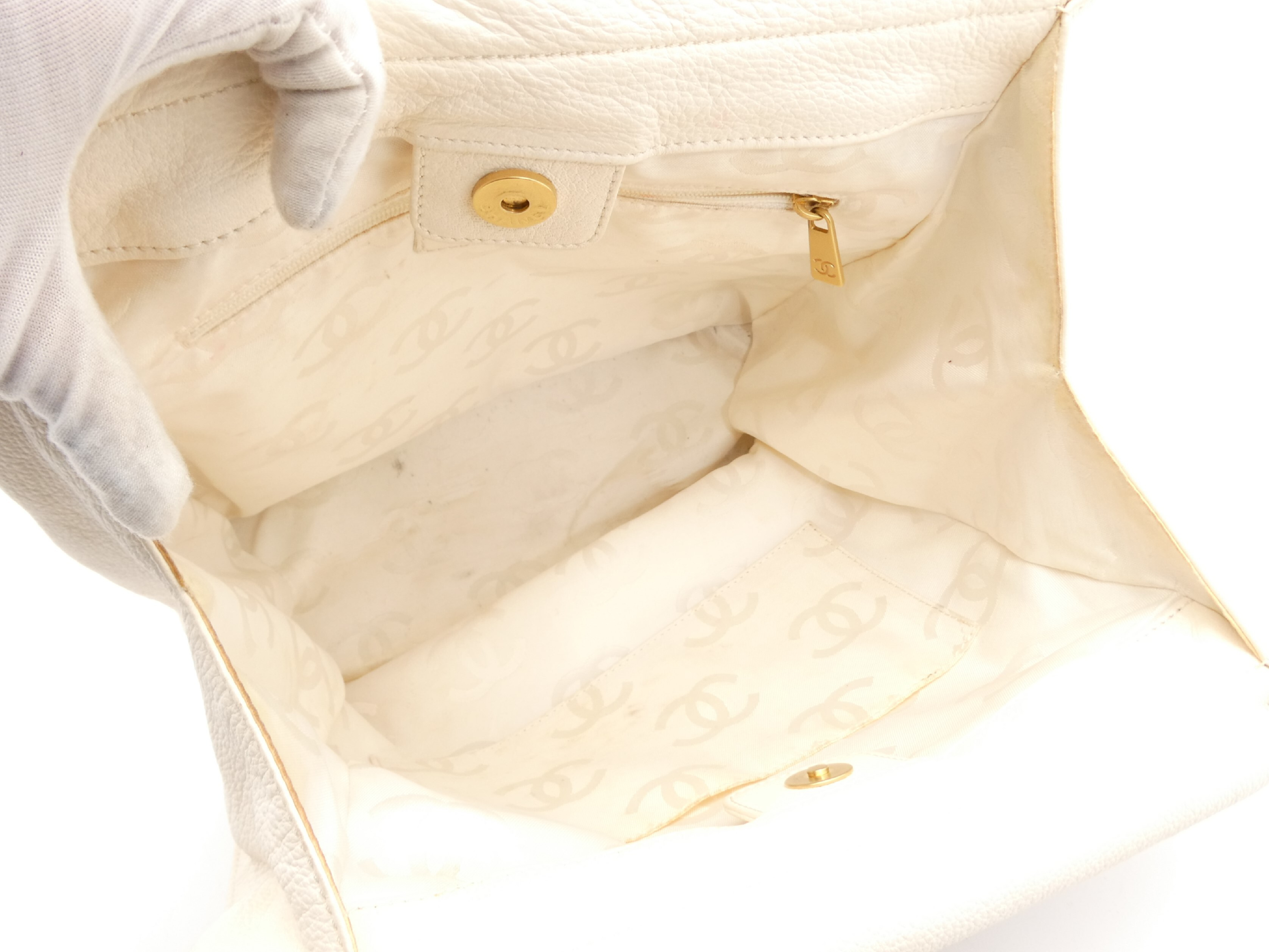 Coco Mark Leather Wood Handle Tote Bag — view 7