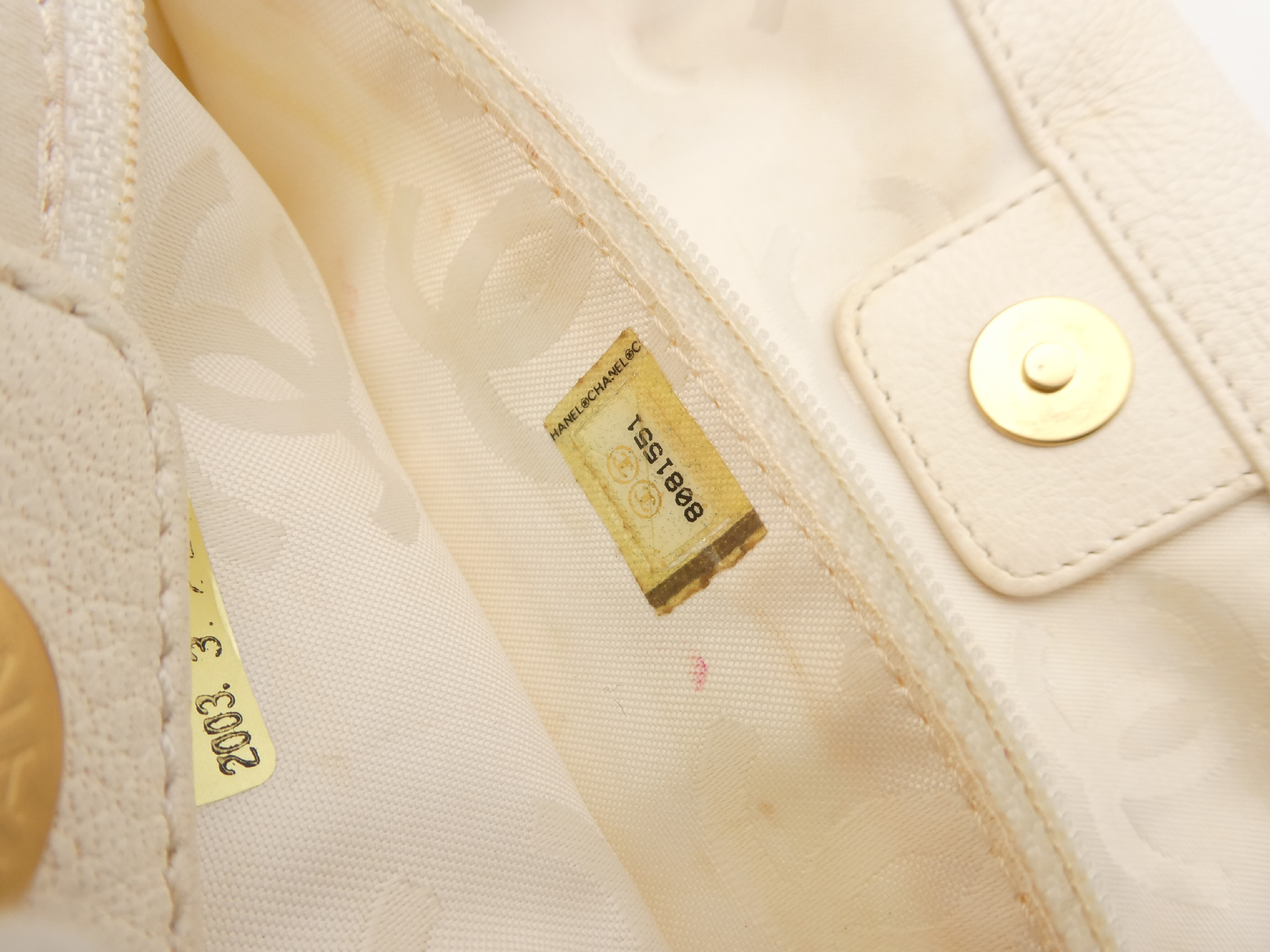 Coco Mark Leather Wood Handle Tote Bag — view 9