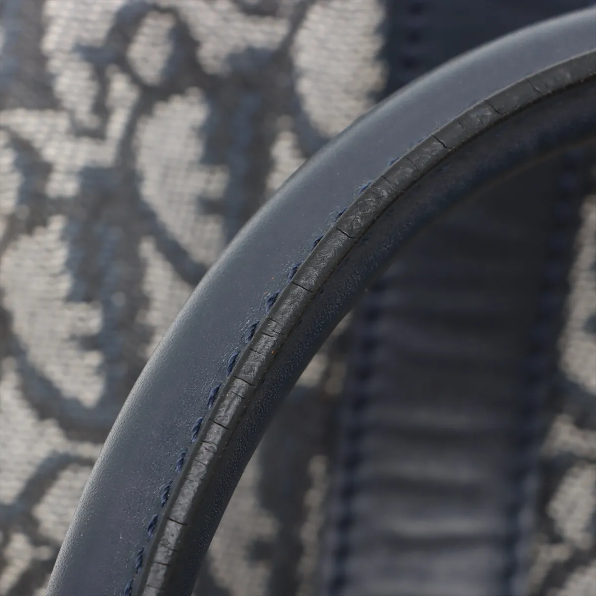 Trotter Canvas x Leather Tote Bag Navy — view 11