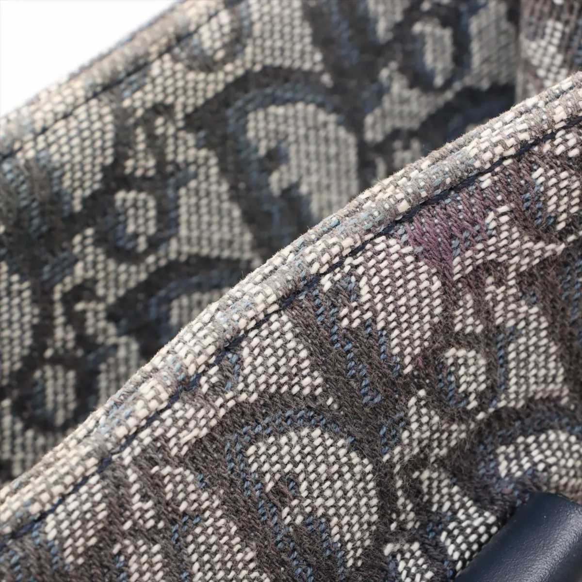 Trotter Canvas x Leather Tote Bag Navy — view 13