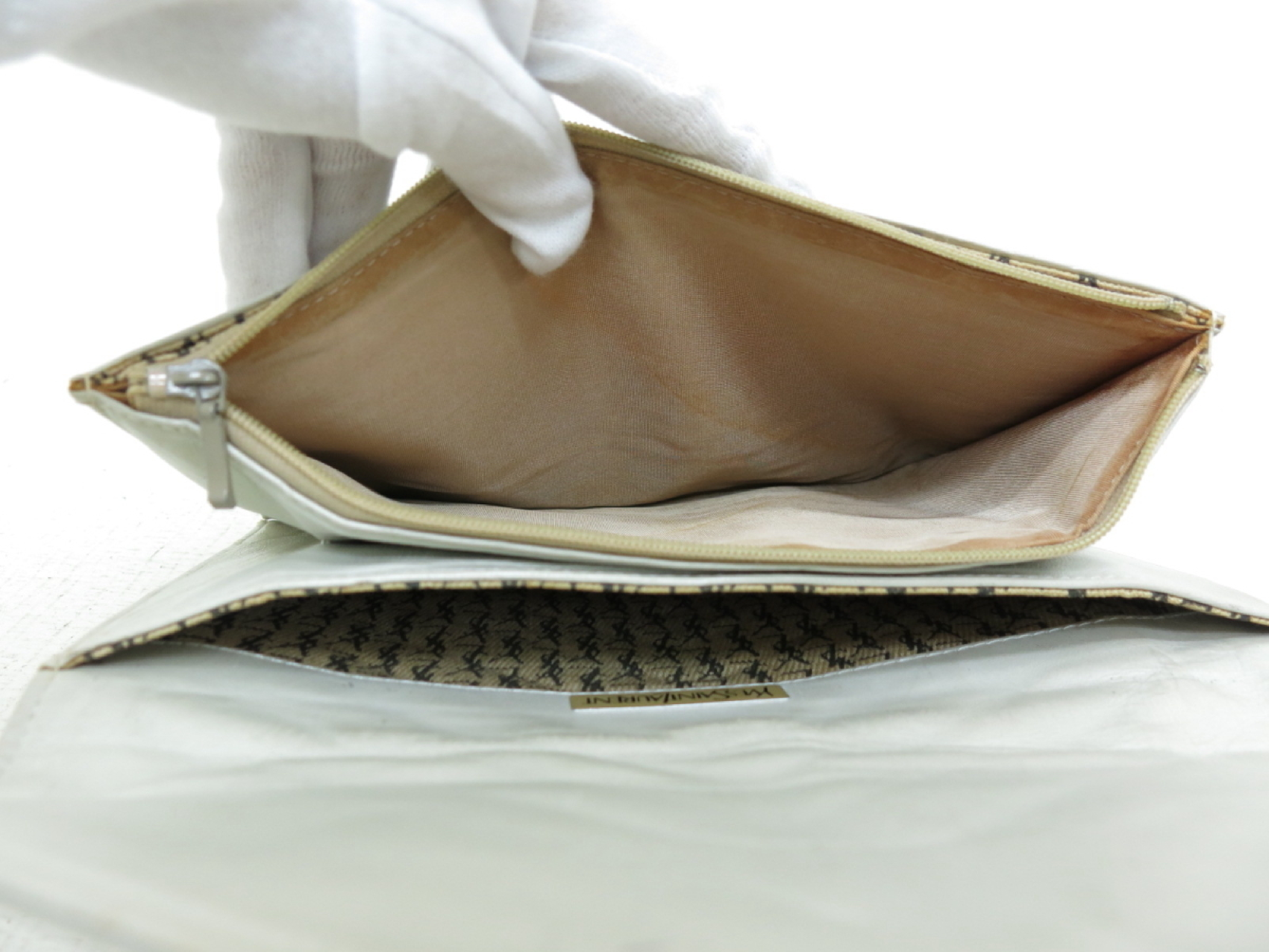 Leather Second Bag Stitch Clutch Bag — view 6