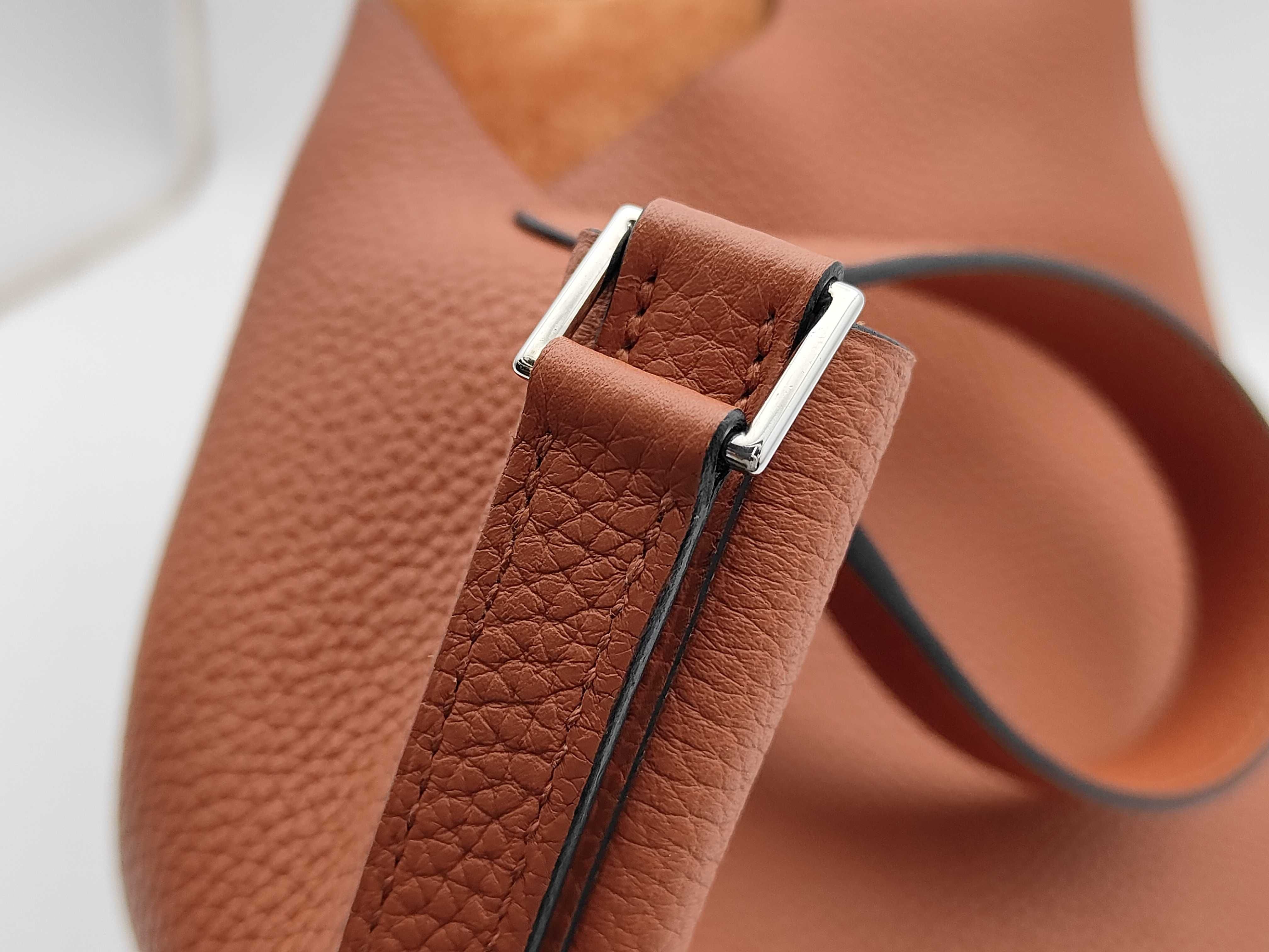 Picotin Lock 18 PM, Taurillon Clemence leather, Cuivre leather, silver hardware, D: 2019, handbag — view 9