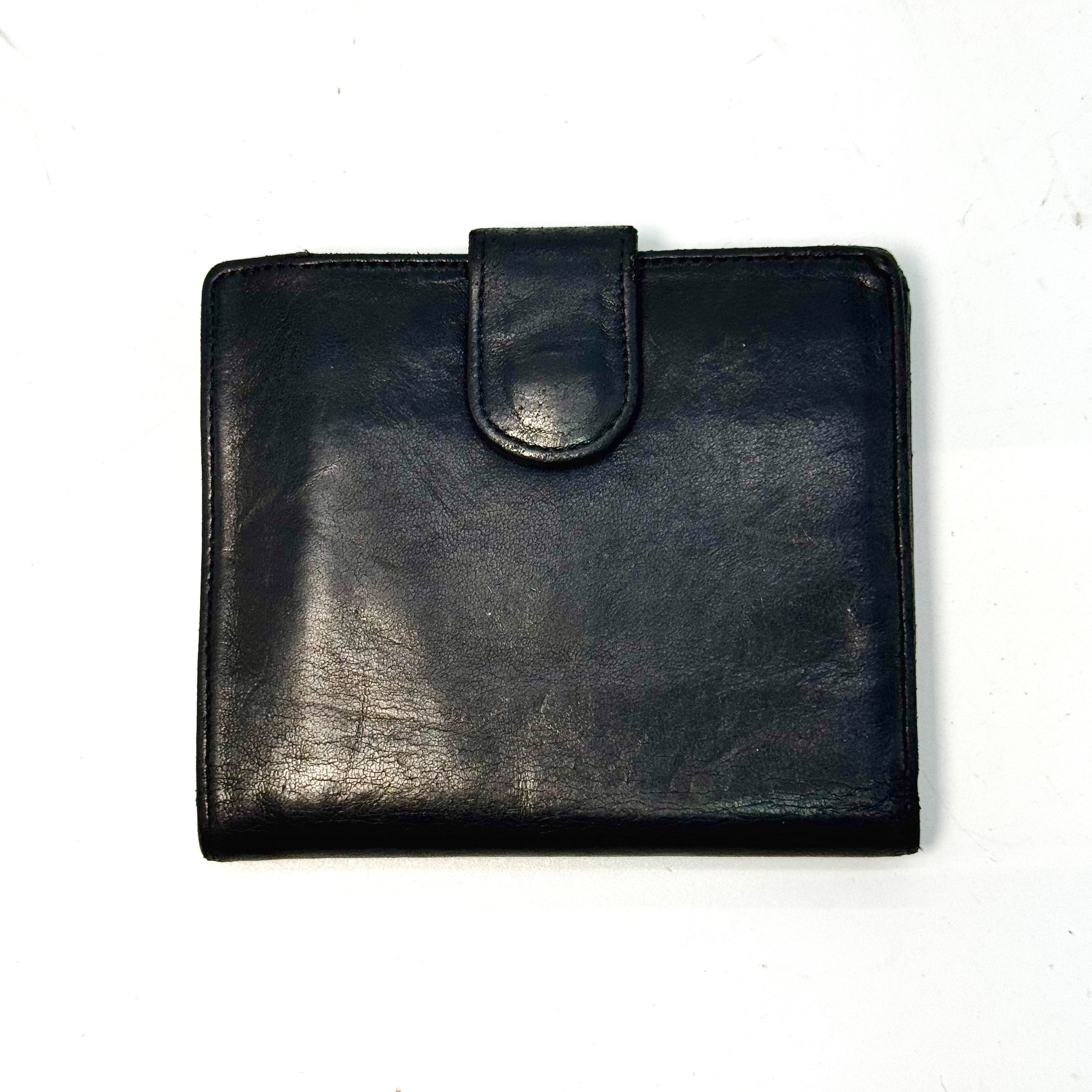 Coco Mark Lambskin Bi-fold Compact Wallet, Black — view 2