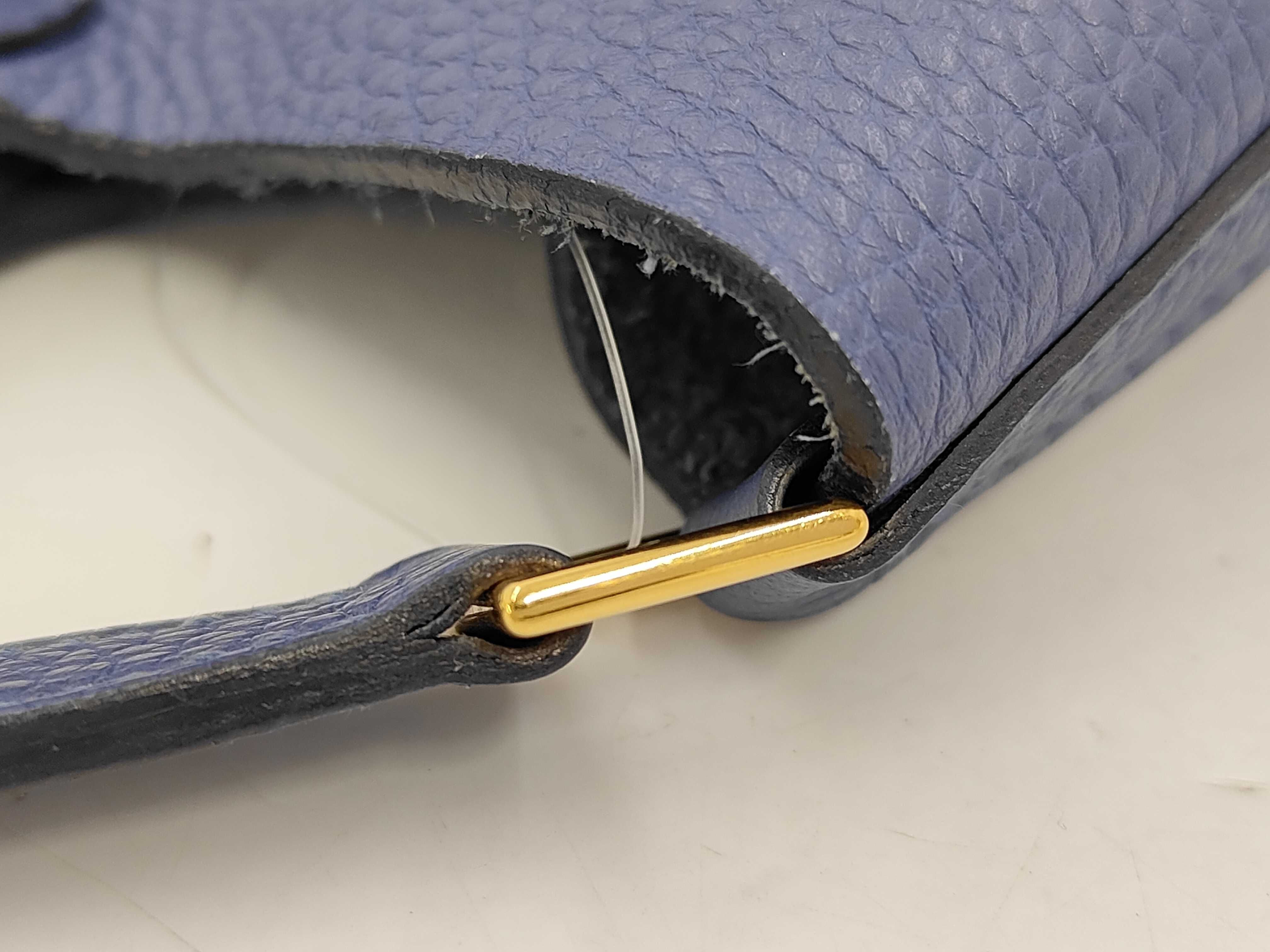Picotin Lock 22 MM Taurillon Clemence Blue Brighton Gold Hardware C Stamp Handbag — view 11