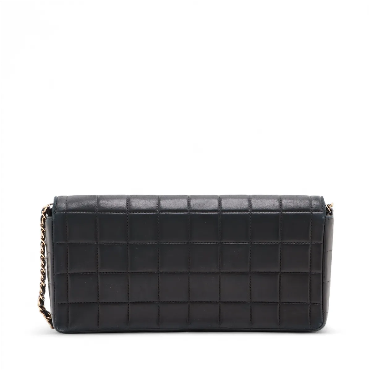 Chocolate Bar Lambskin Chain Shoulder Bag Black Gold Hardware 7568390 No. 7 — view 2