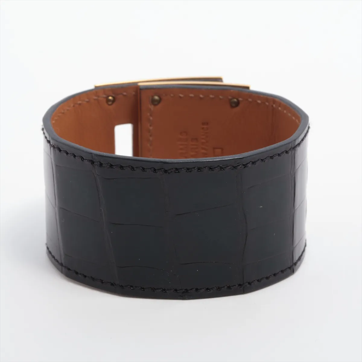 Kelly Dog A:2017 Bangle GP x Leather Black x Gold — view 2