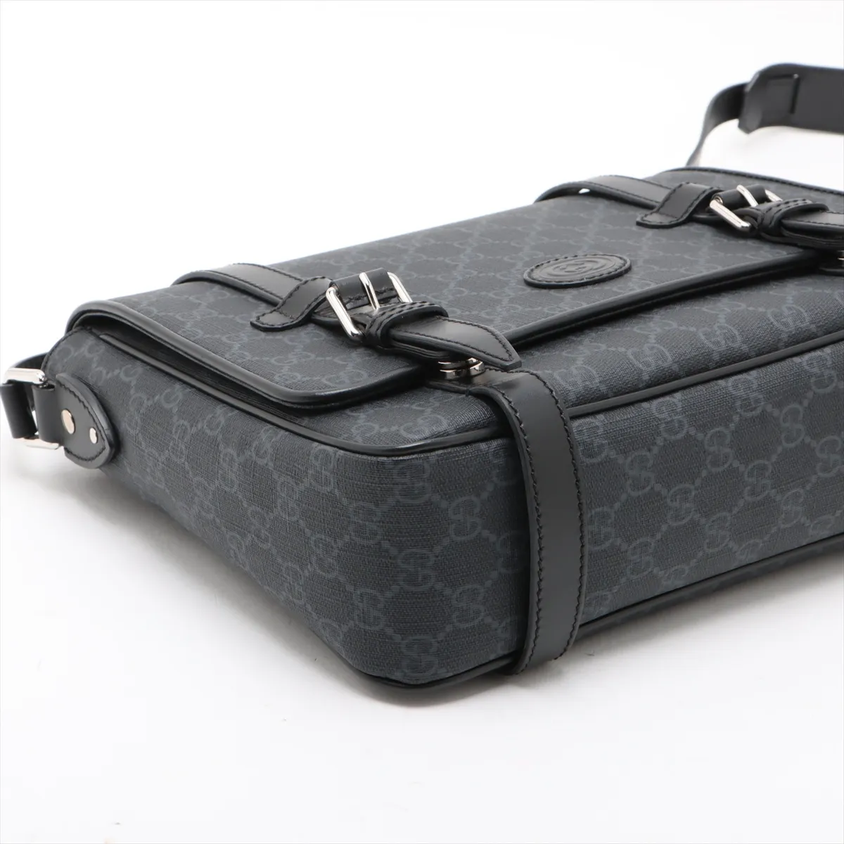 GG Supreme PVC x Leather Shoulder Bag Black 658542 — view 4