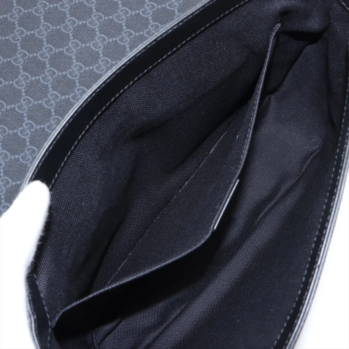 GG Supreme PVC x Leather Shoulder Bag Black 658542 — view 7