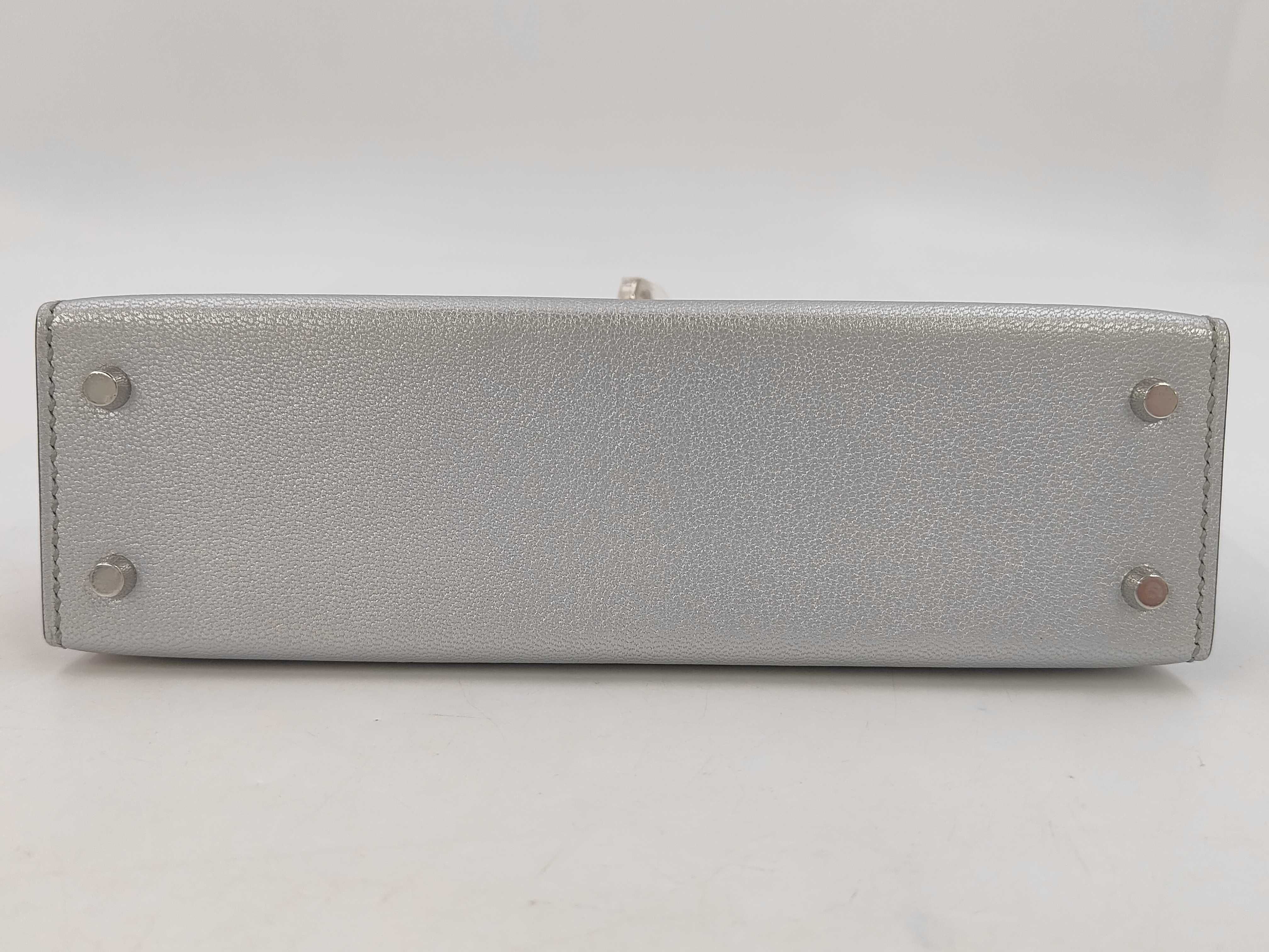 Mini Kelly Argent Silver K Stamp Handbag — view 7