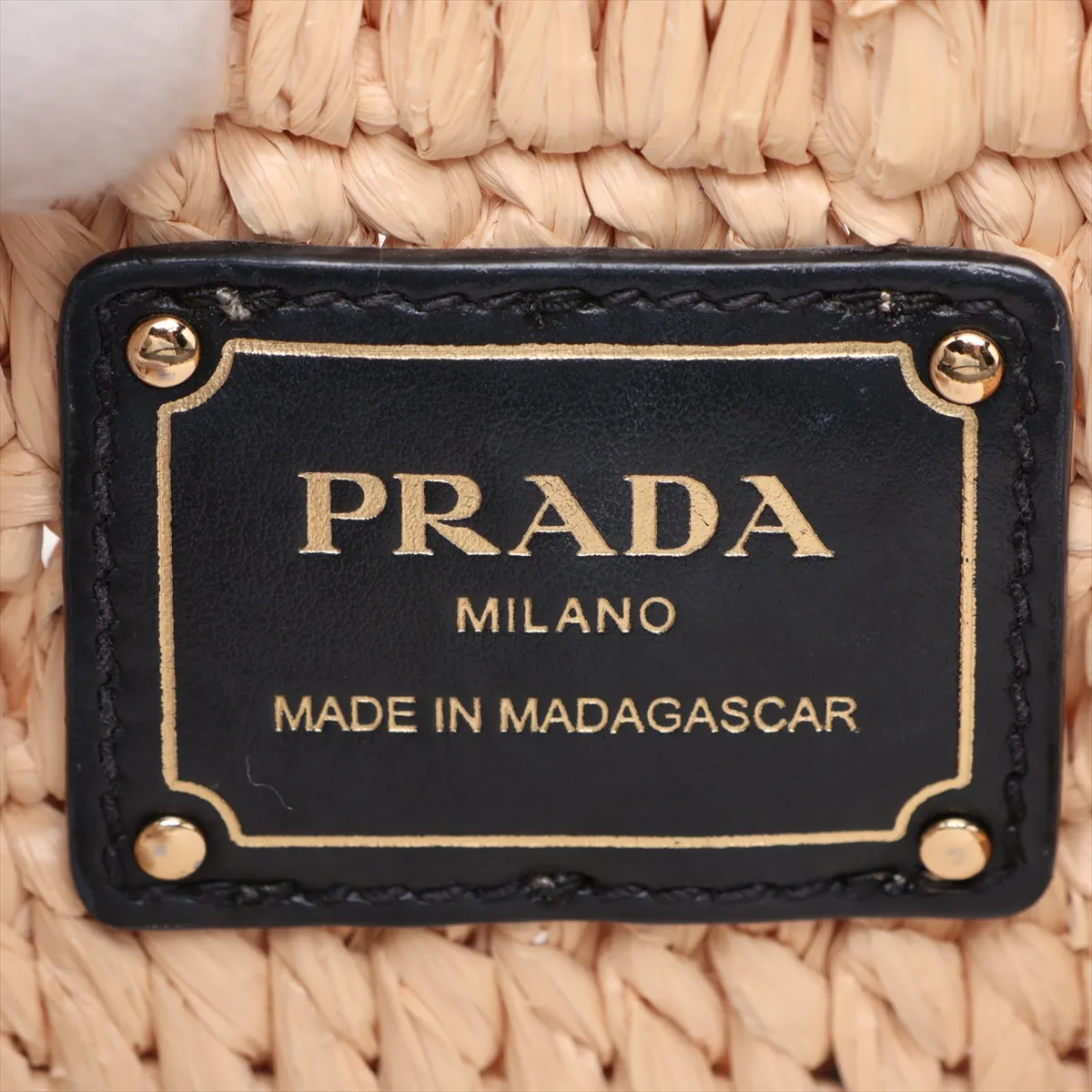 Raffia x Leather 2-Way Handbag, Beige x Black — view 8
