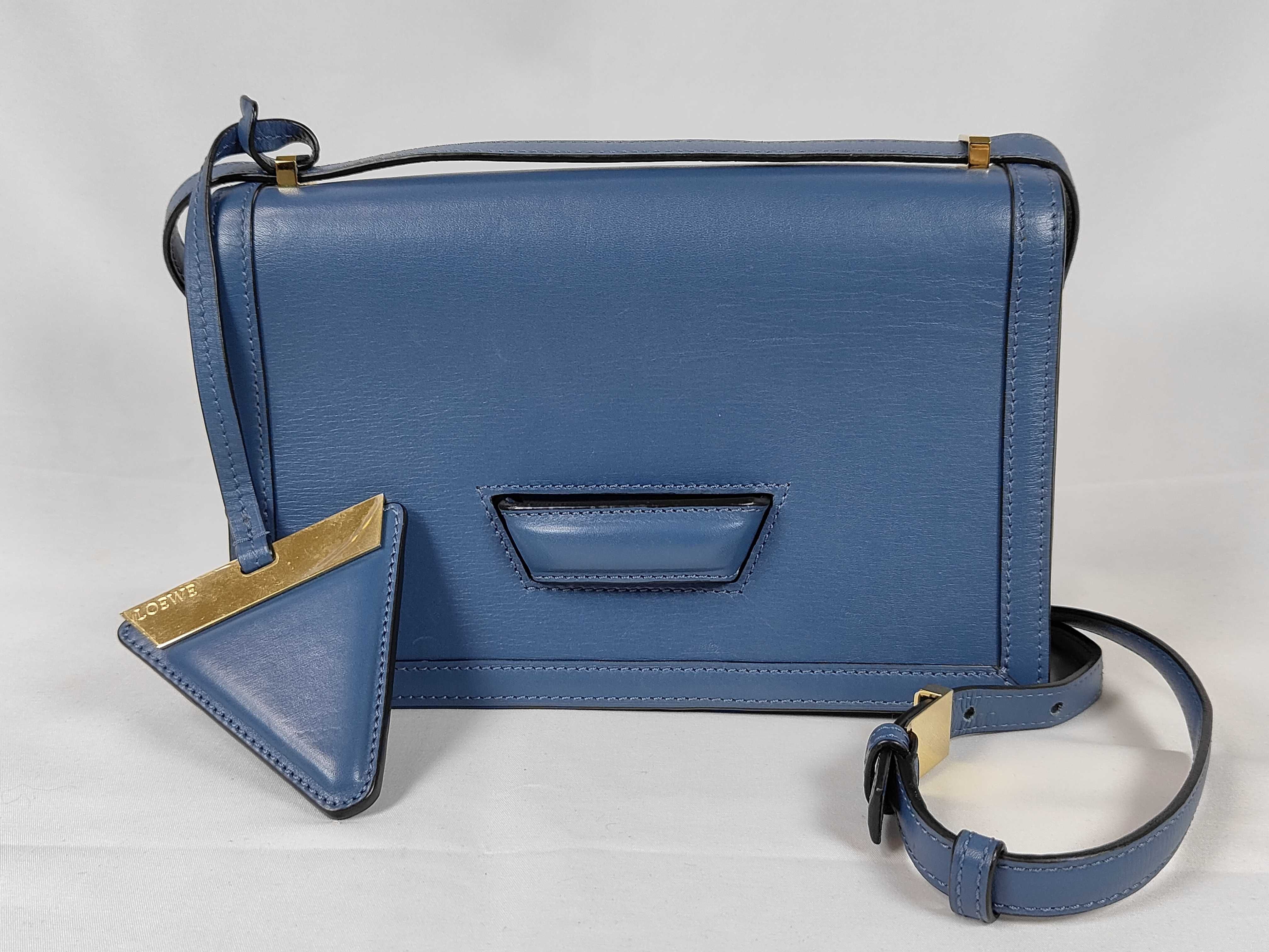 Barcelona Leather Shoulder Bag, Blue