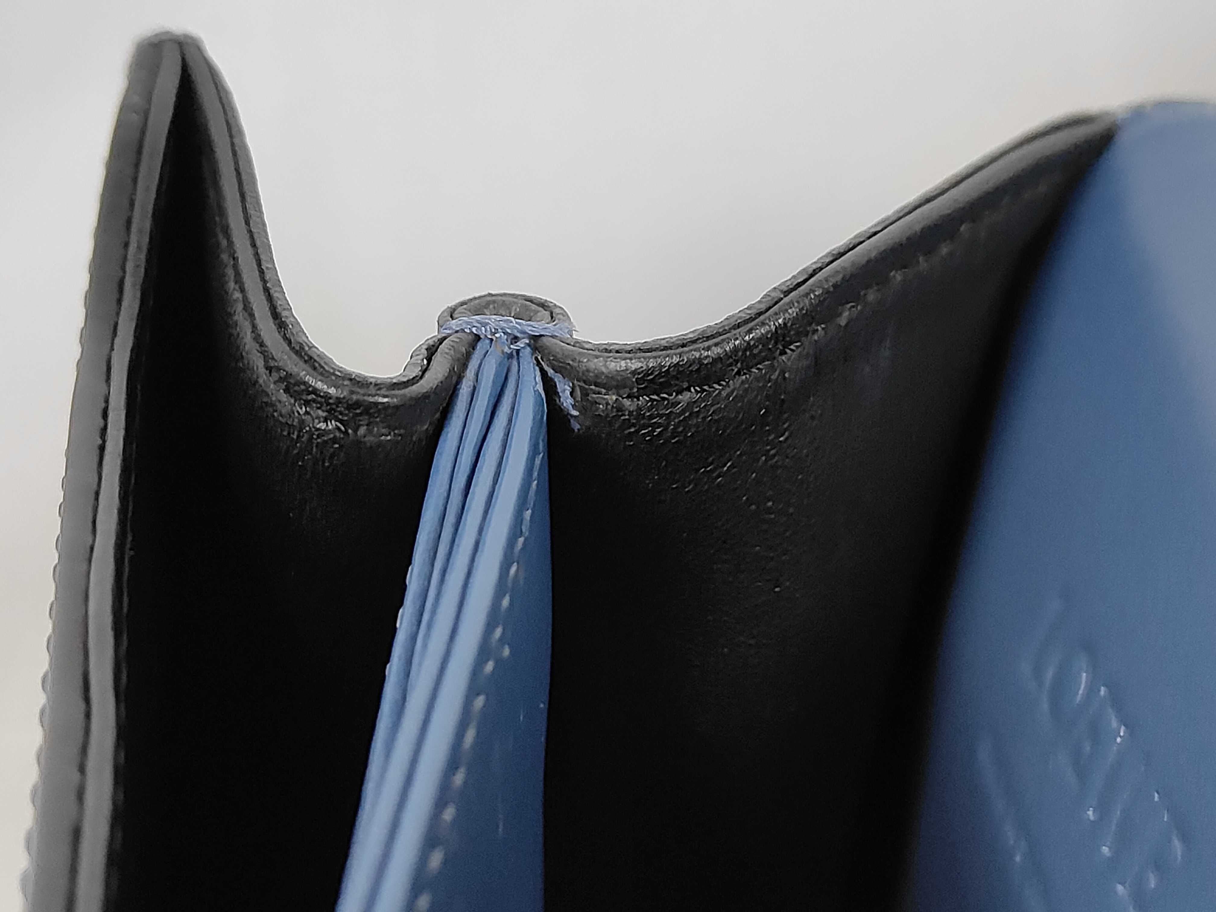 Barcelona Leather Shoulder Bag, Blue — view 9