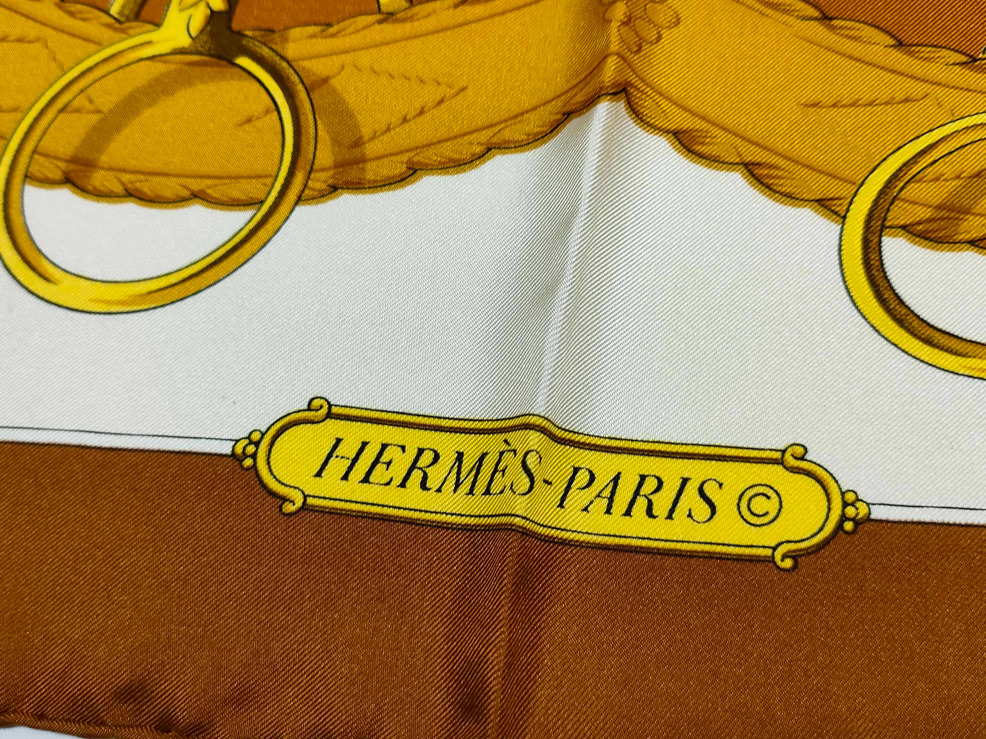 Carre 90 MORS ET GOURMETTES (Henri d'Origny Silk, Brown) - Other Accessories — view 4