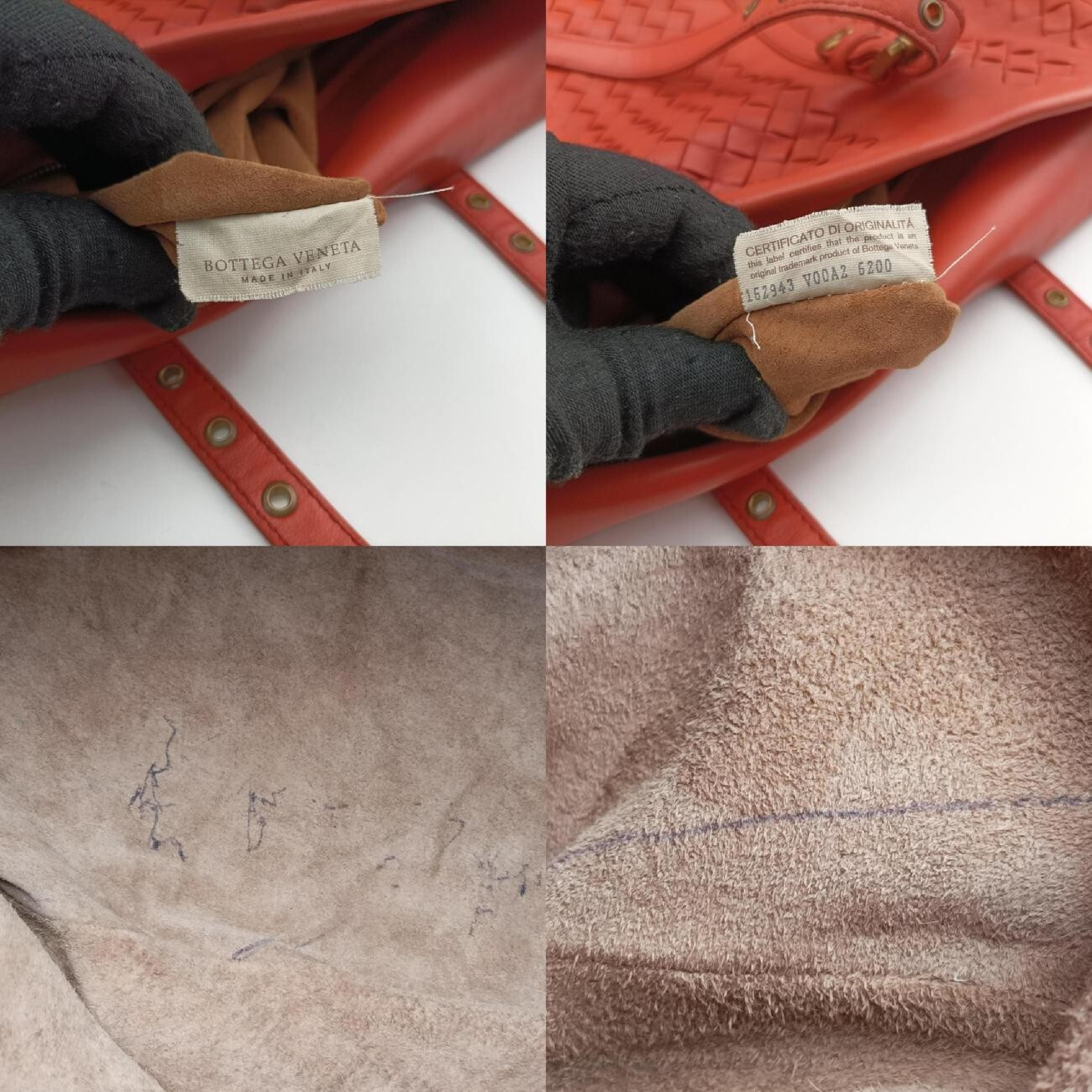 Intrecciato Orange Lambskin Handbag 162934 V00A2 6200 — view 8