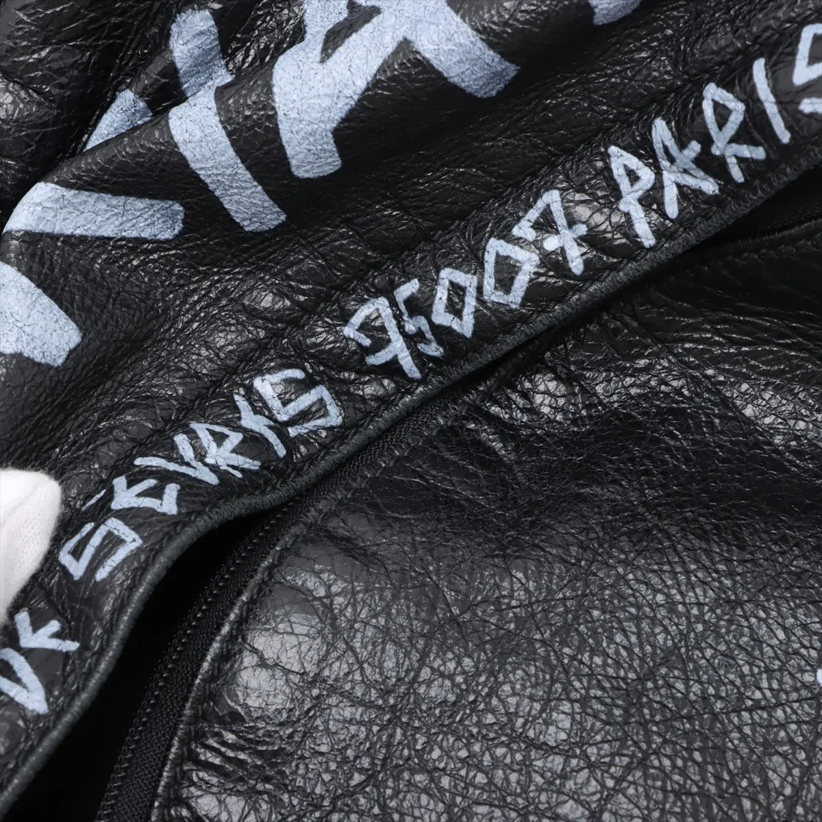 Graffiti Explorer Leather Backpack/Rucksack, Black 503221 — view 12