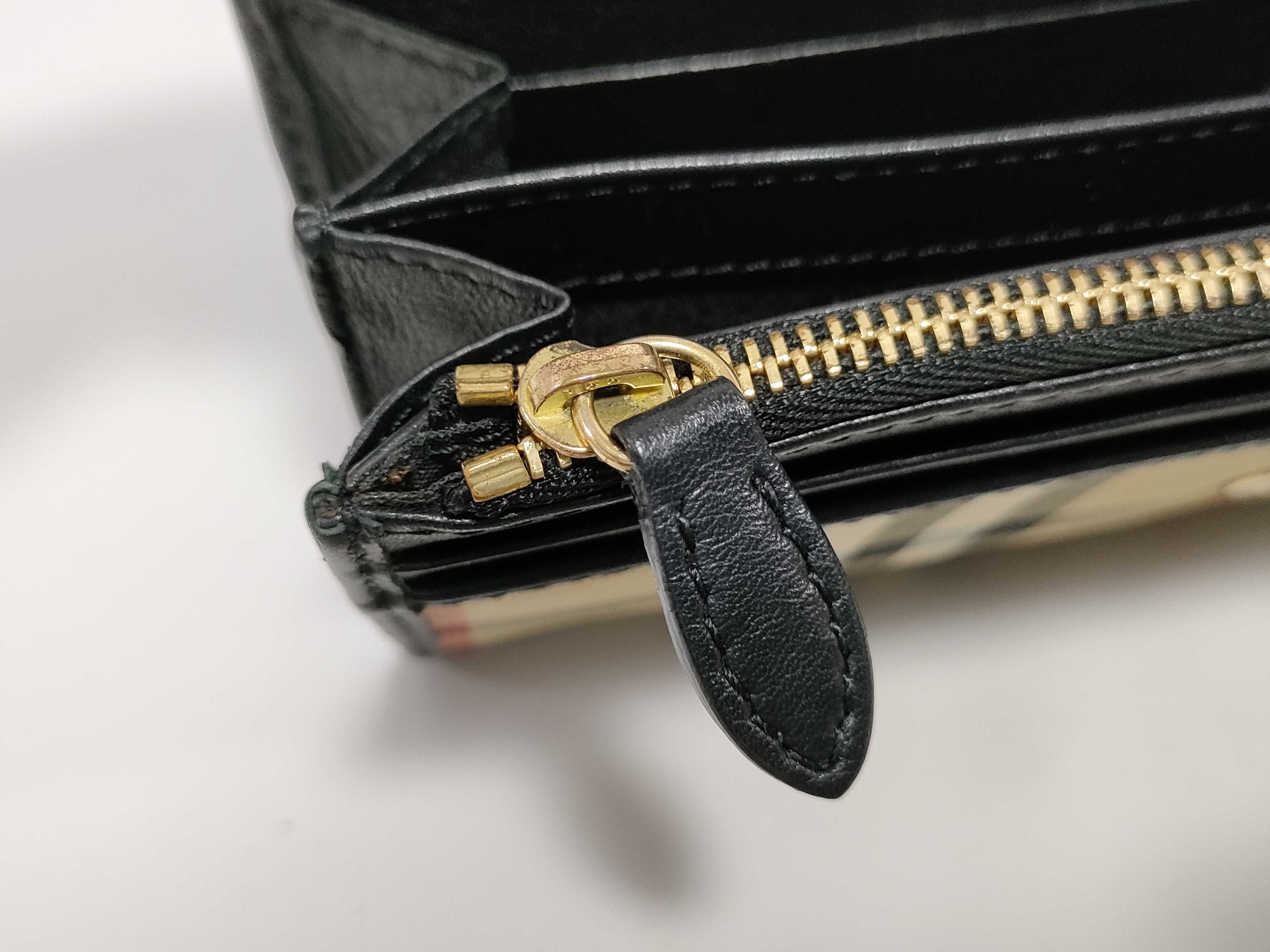 Shadow Horse Nova Check Leather x Nylon Long Wallet — view 15