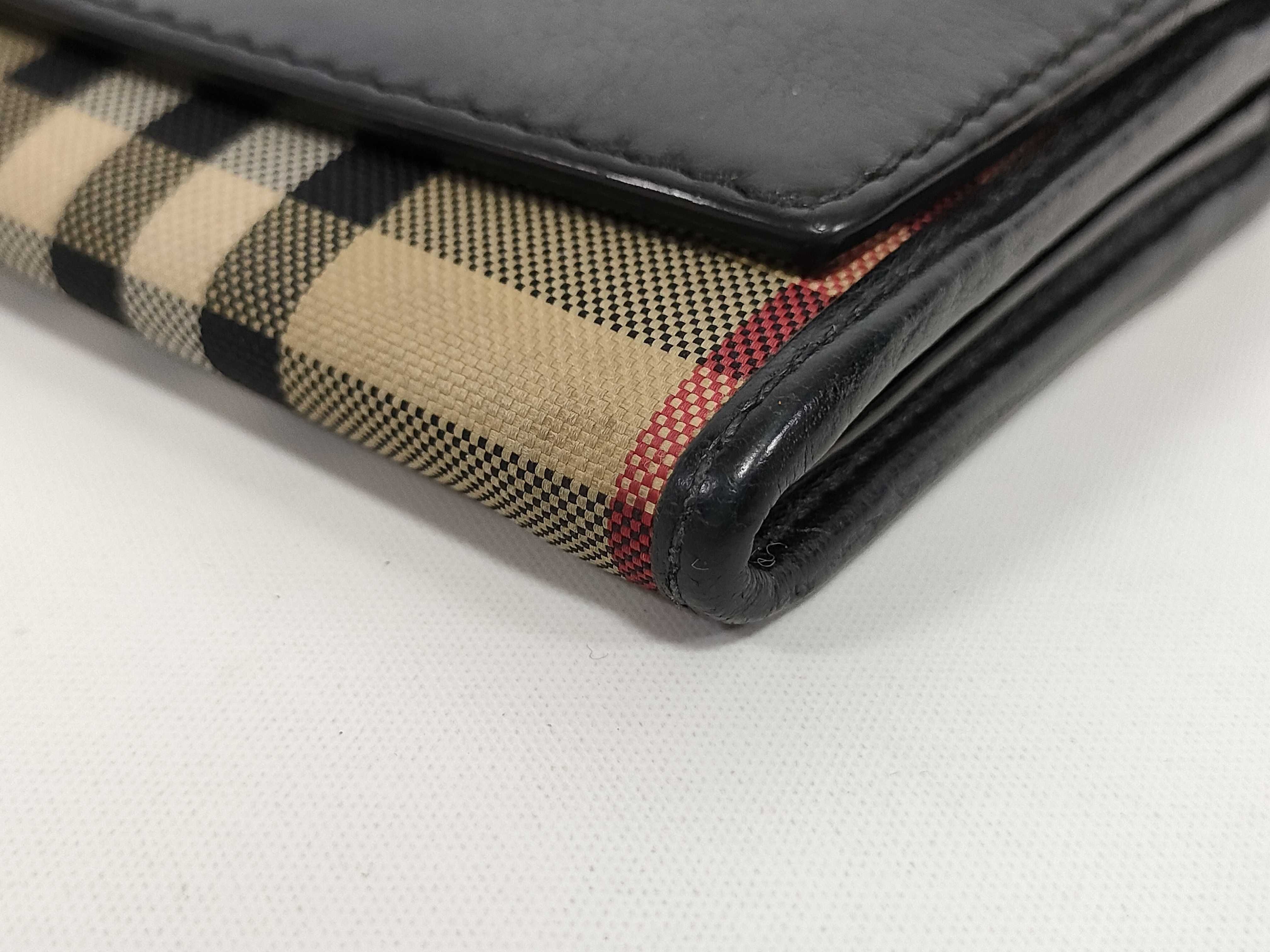 Shadow Horse Nova Check Leather x Nylon Long Wallet — view 4