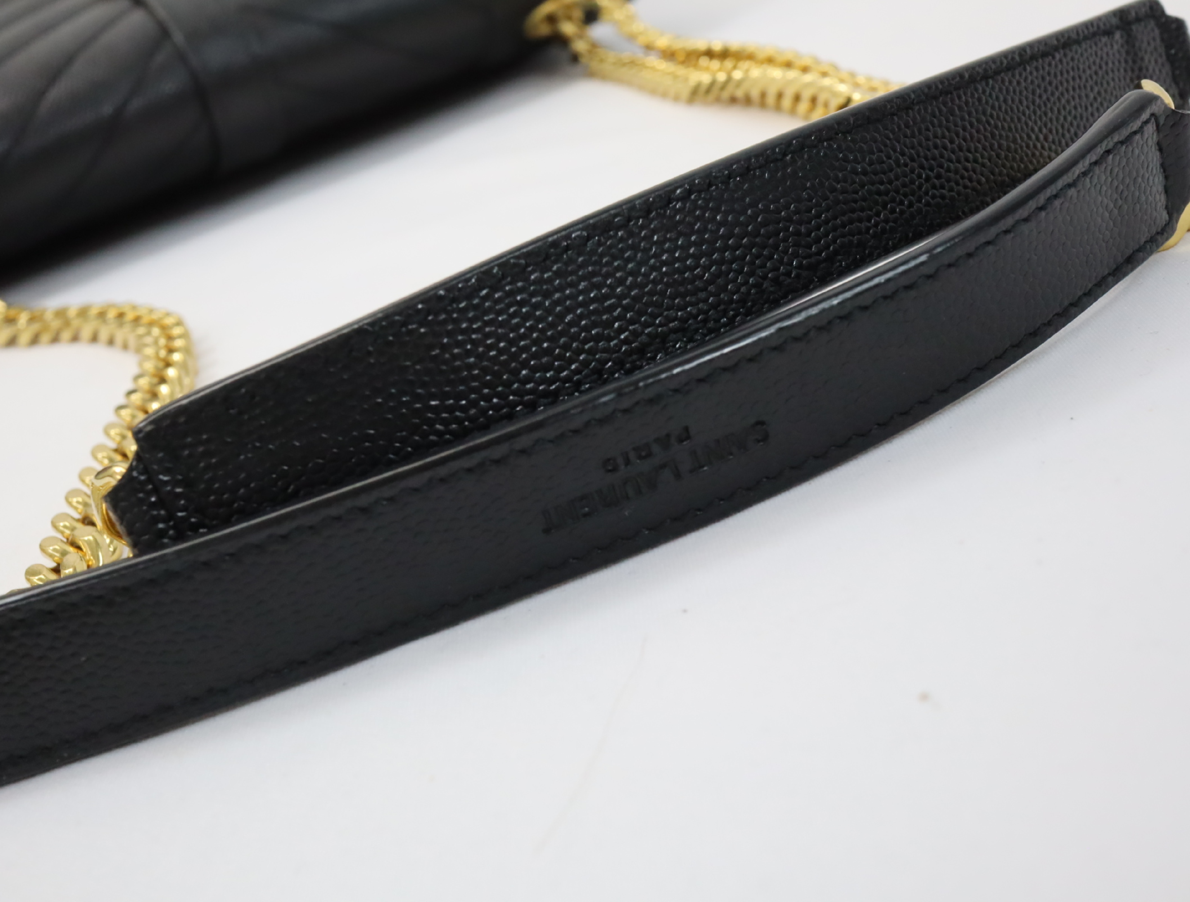Envelope Leather Chain Shoulder Bag, Black, 600185 (Shoulder Bag) — view 11