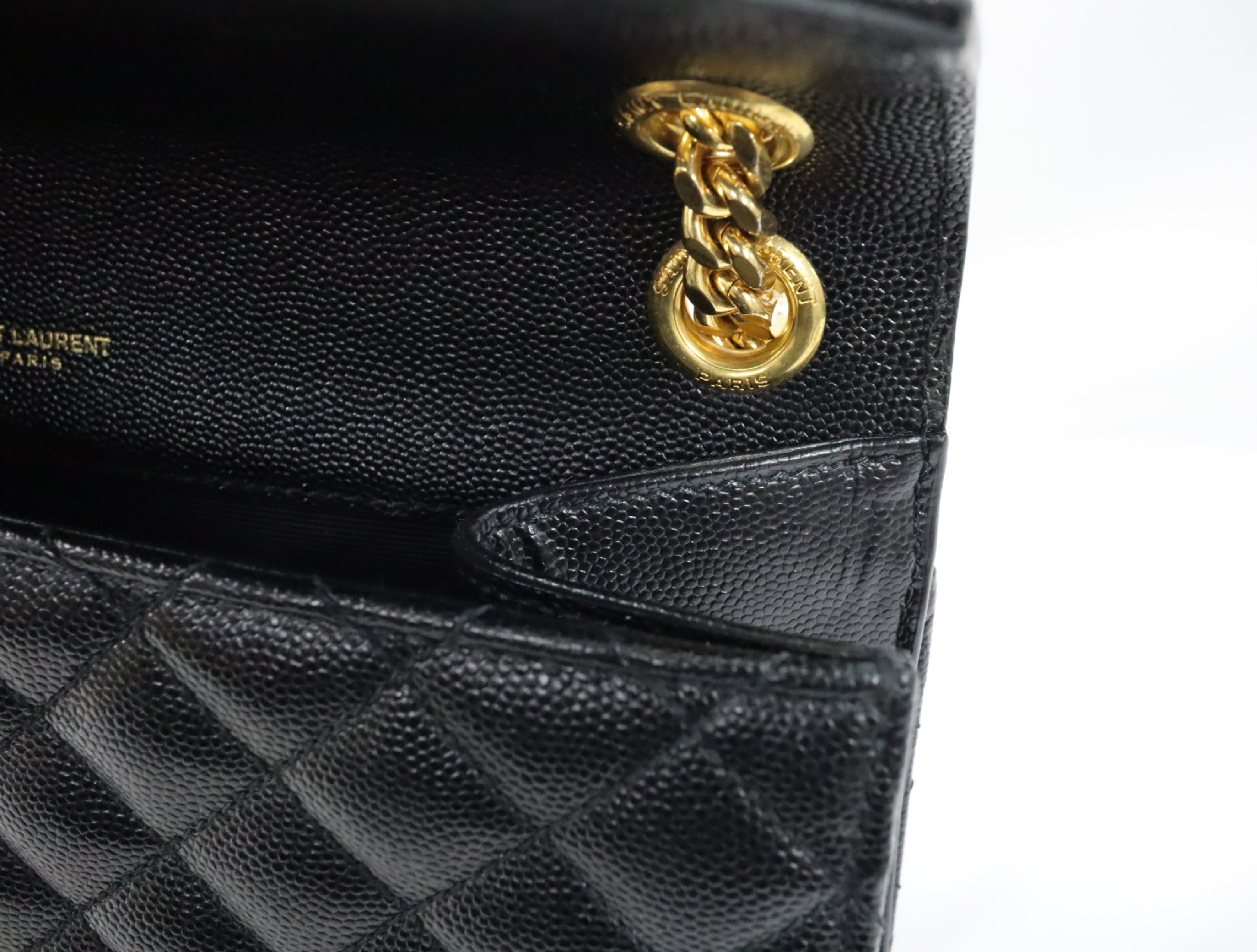 Envelope Leather Chain Shoulder Bag, Black, 600185 (Shoulder Bag) — view 14