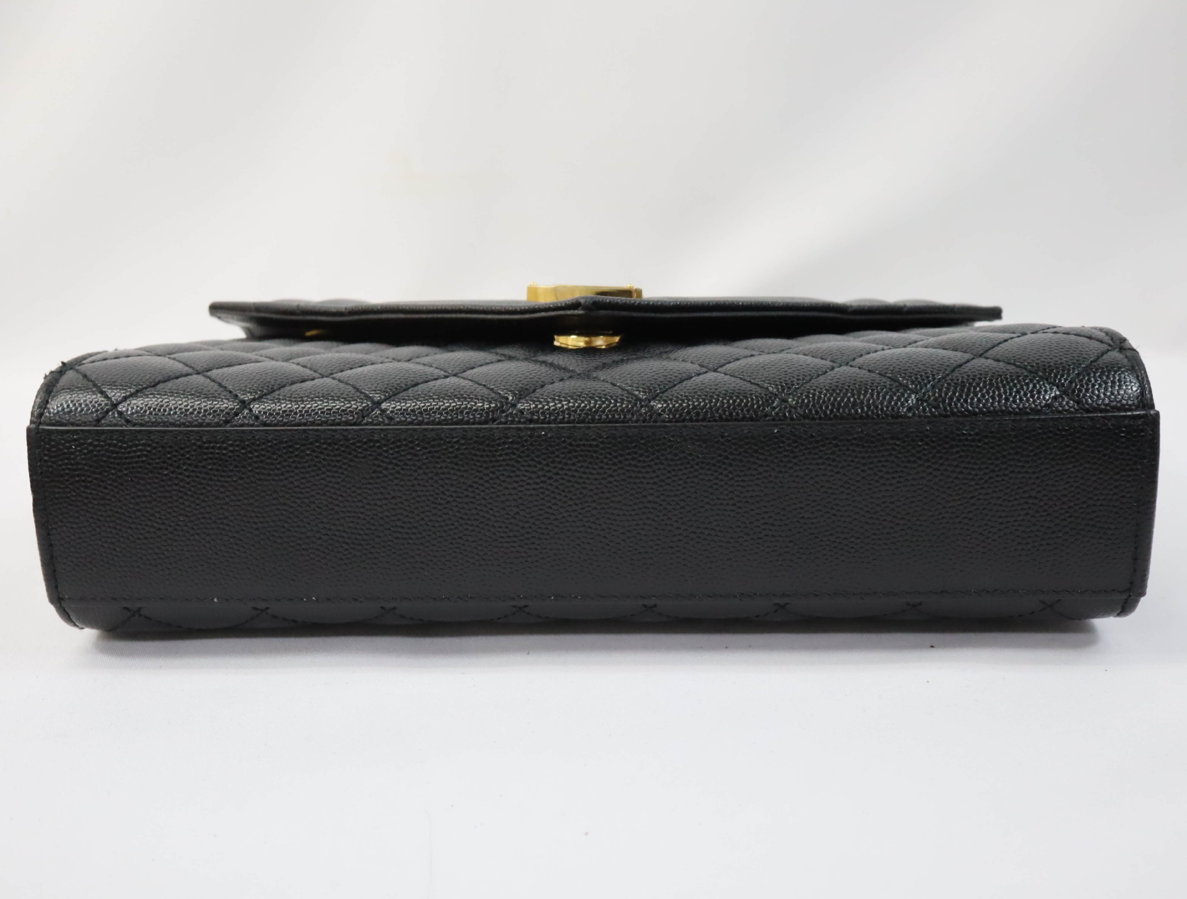 Envelope Leather Chain Shoulder Bag, Black, 600185 (Shoulder Bag) — view 6