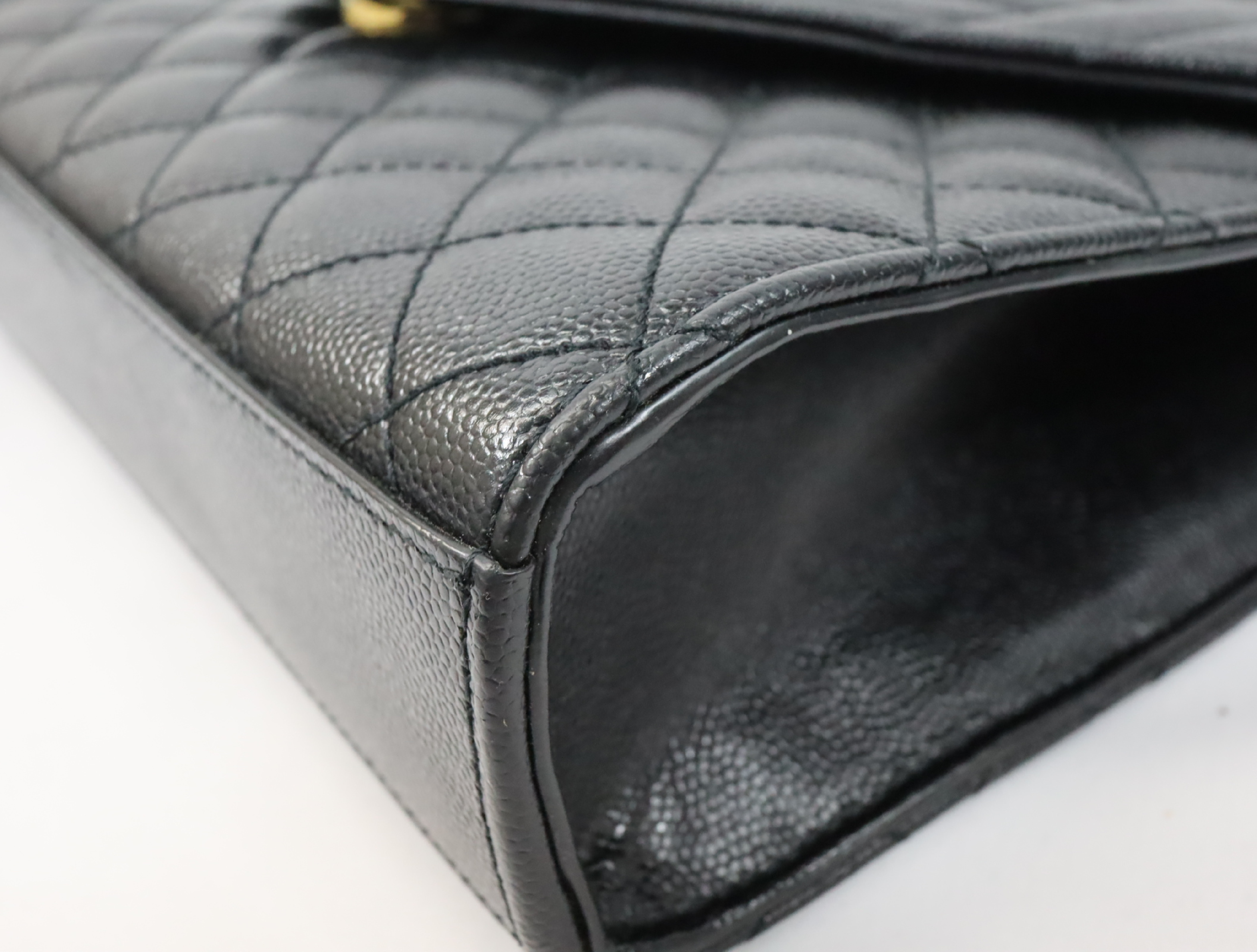 Envelope Leather Chain Shoulder Bag, Black, 600185 (Shoulder Bag) — view 7