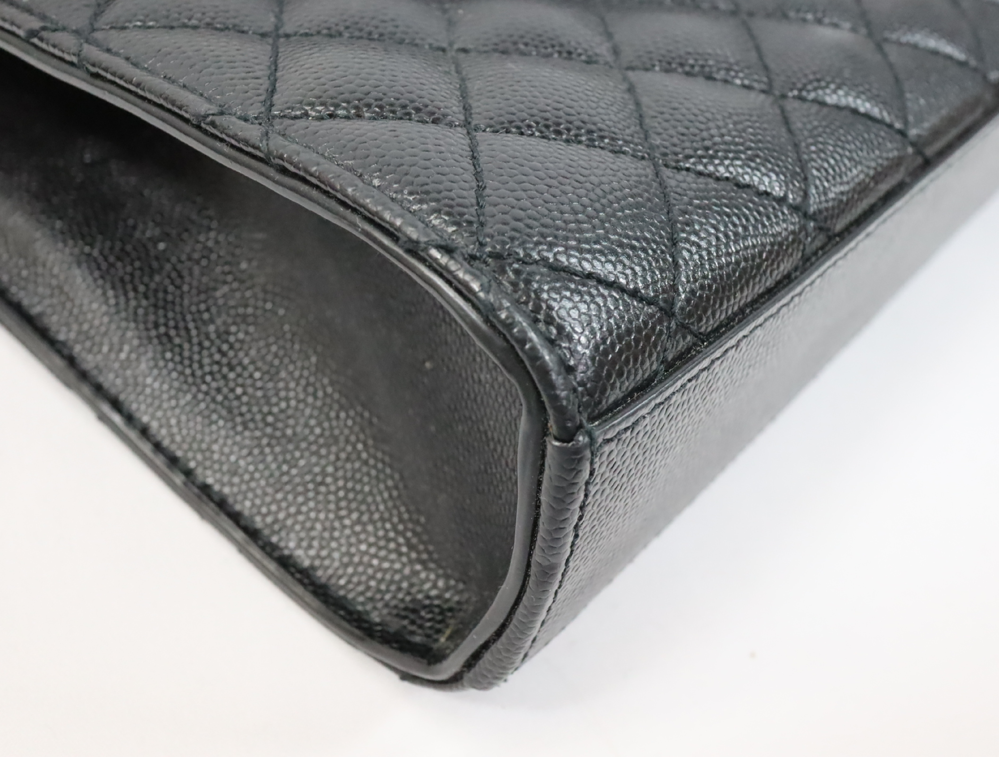 Envelope Leather Chain Shoulder Bag, Black, 600185 (Shoulder Bag) — view 8